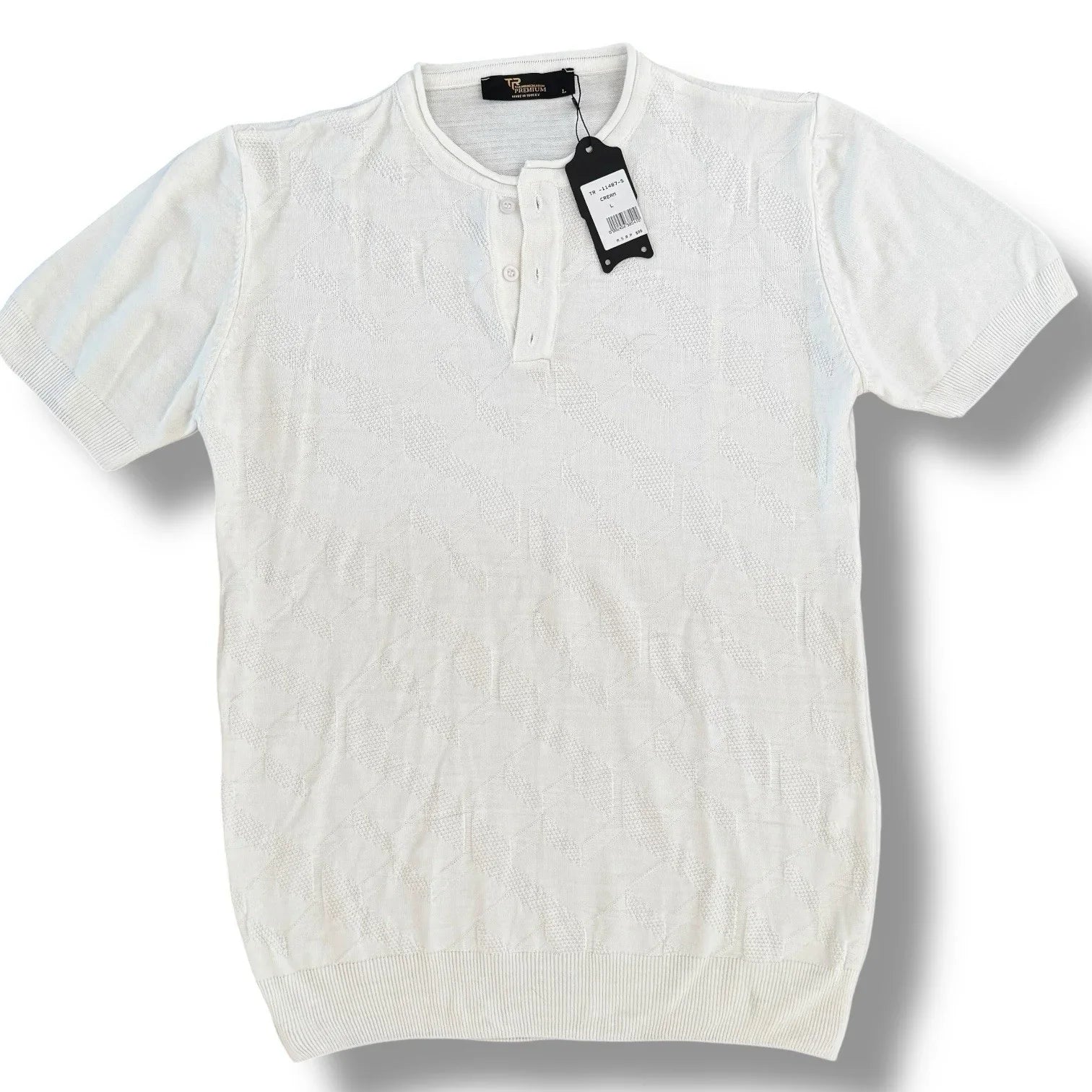 Men’s Tailored Recreation Premium Slim Fit Dress Sweater T-Shirt White Large - Trendiez U ♥ 