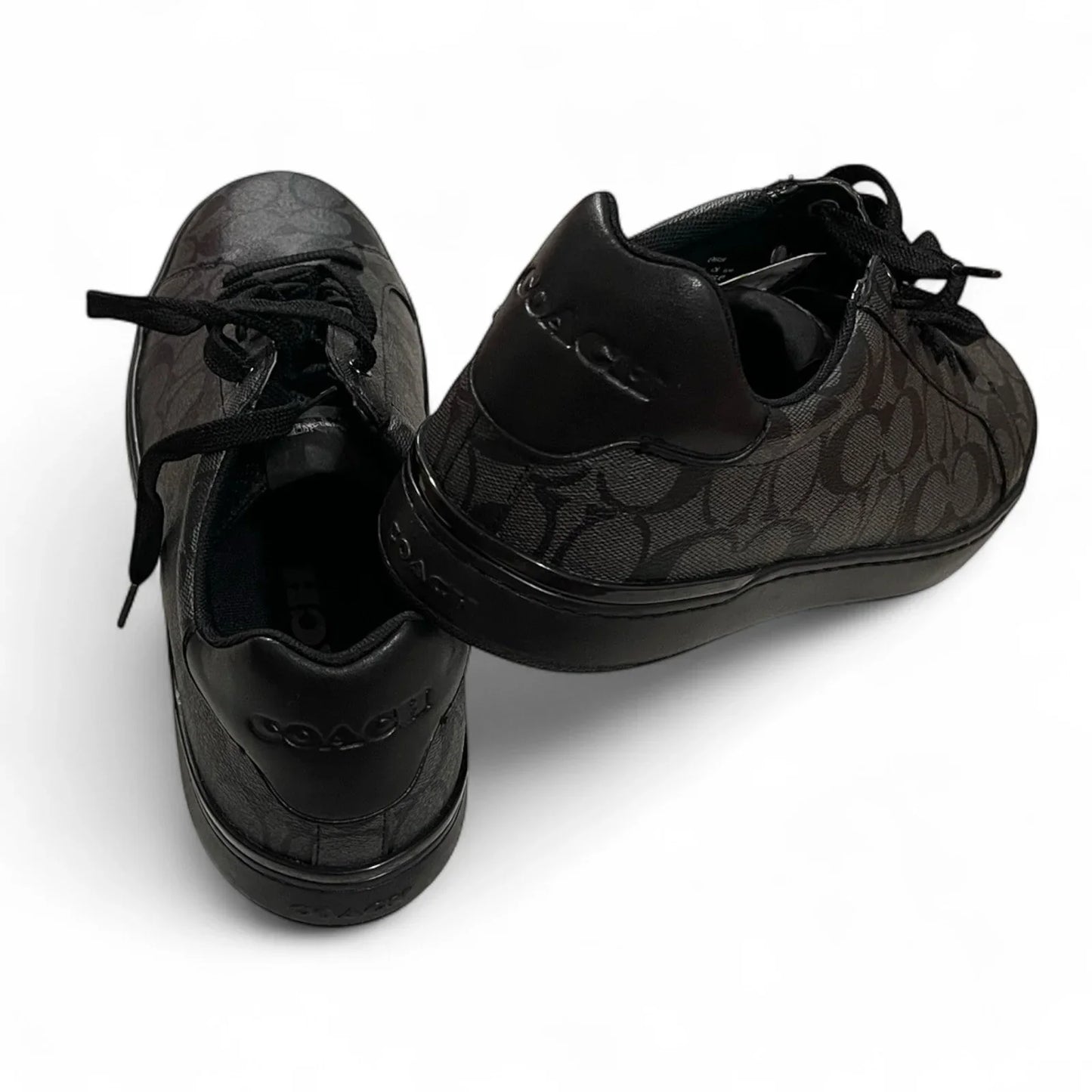 Mens COACH Signature Clip Low Sneakers Black Charcoal Size 13 - Trendiez U ♥ 