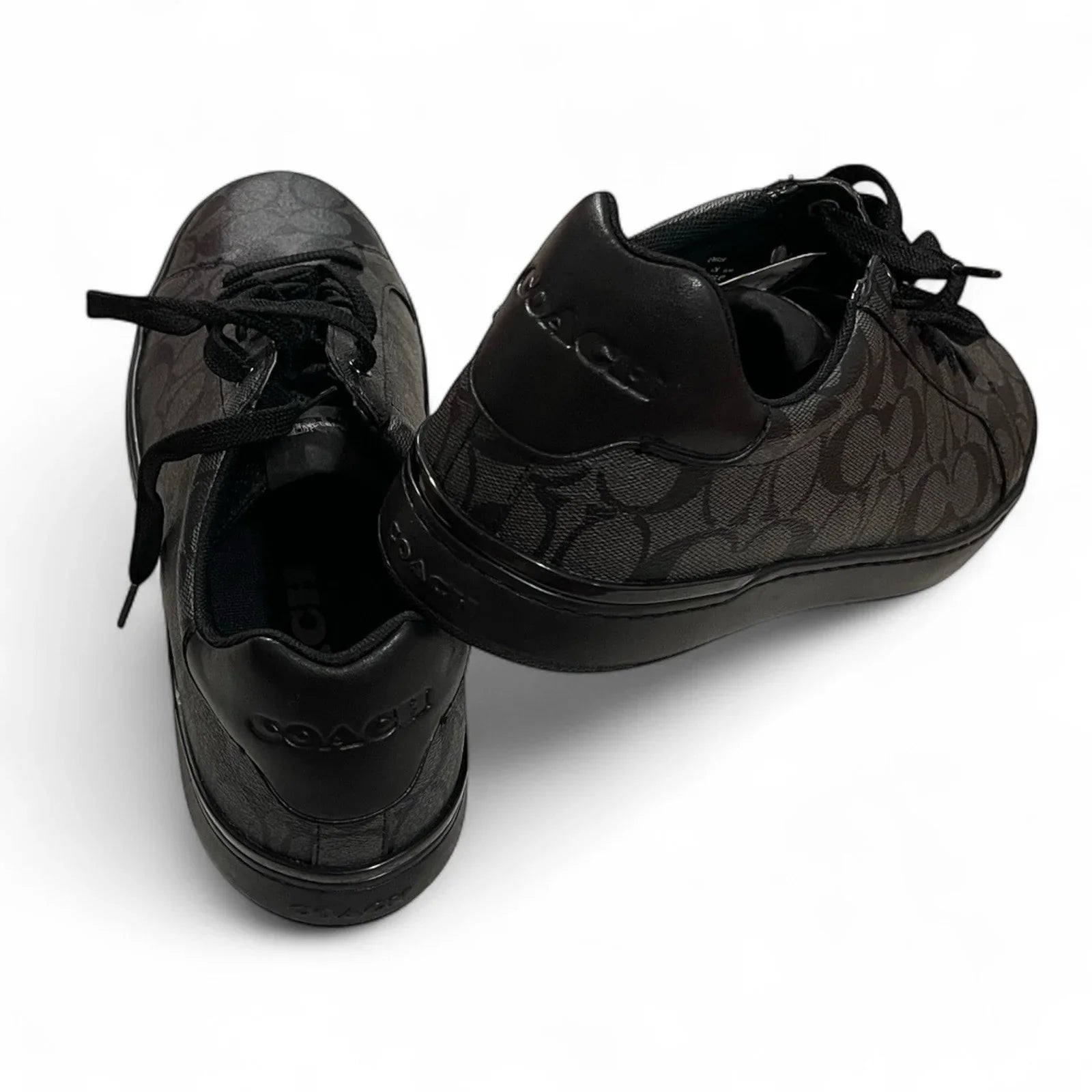 Mens COACH Signature Clip Low Sneakers Black Charcoal Size 13 - Trendiez U ♥ 