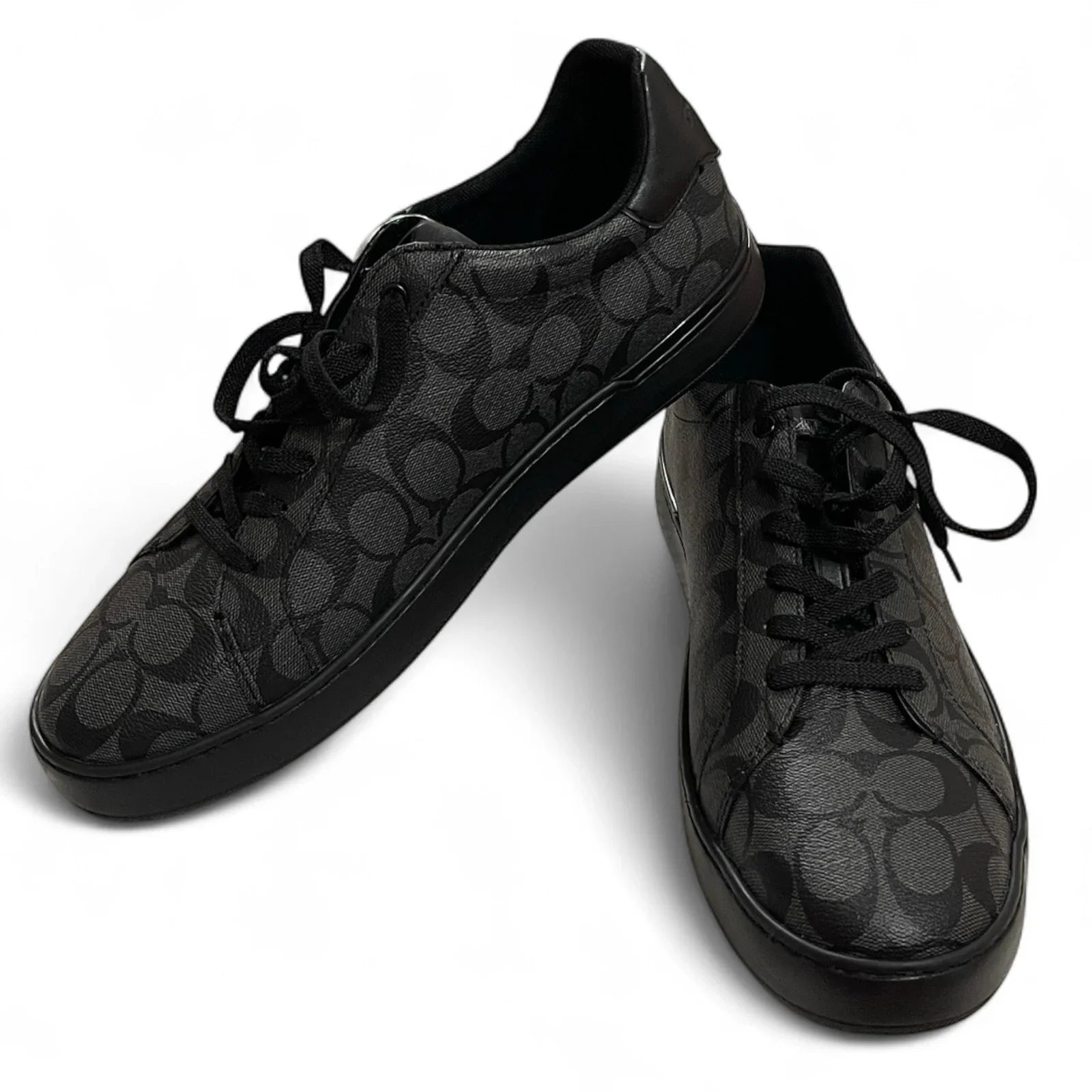 Mens COACH Signature Clip Low Sneakers Black Charcoal Size 13 - Trendiez U ♥ 