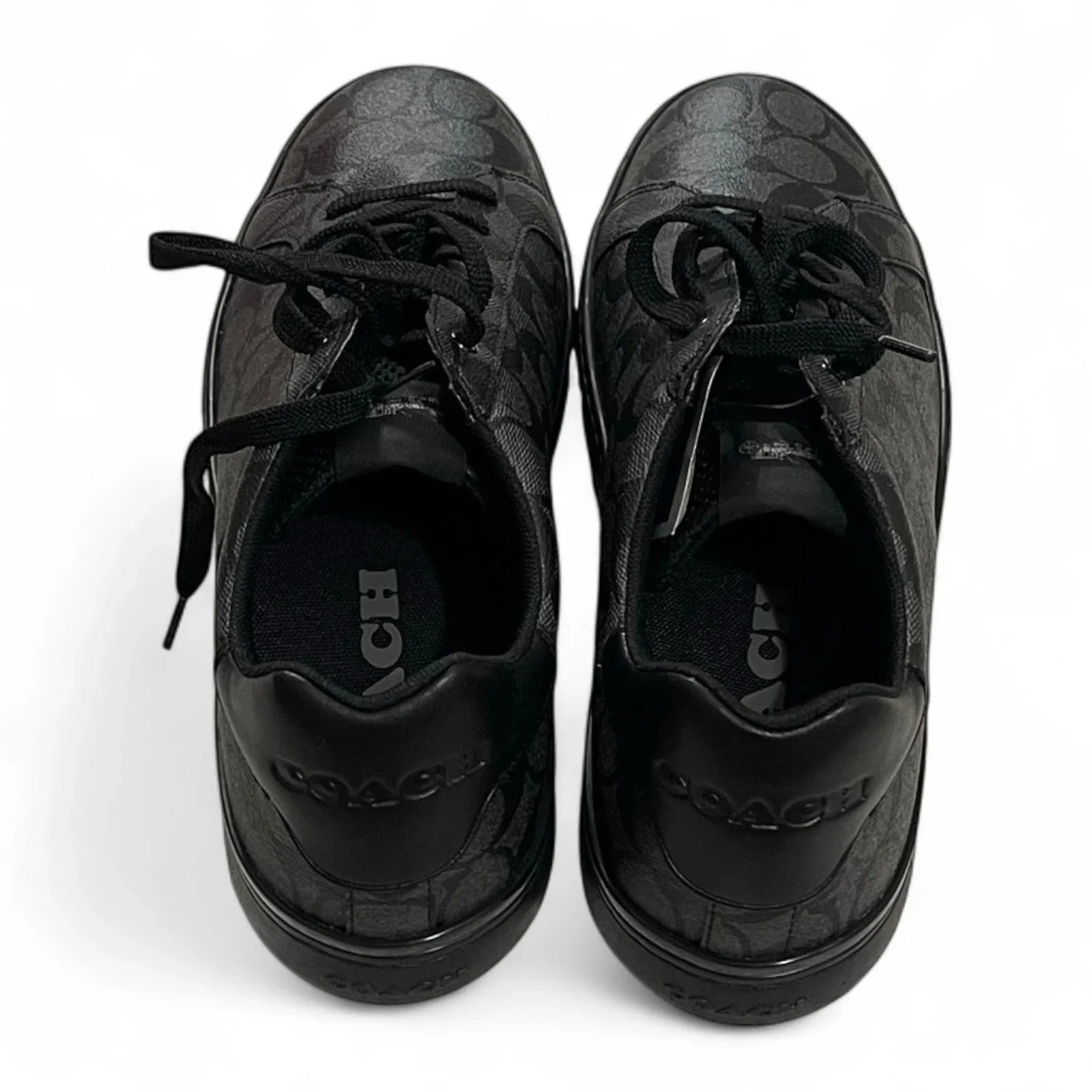 Mens COACH Signature Clip Low Sneakers Black Charcoal Size 13 - Trendiez U ♥ 