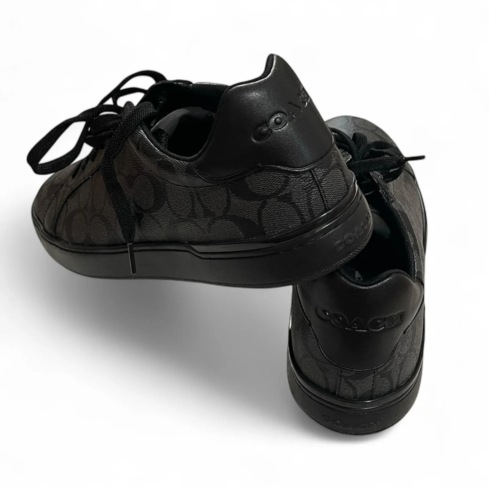 Mens COACH Signature Clip Low Sneakers Black Charcoal Size 13 - Trendiez U ♥ 