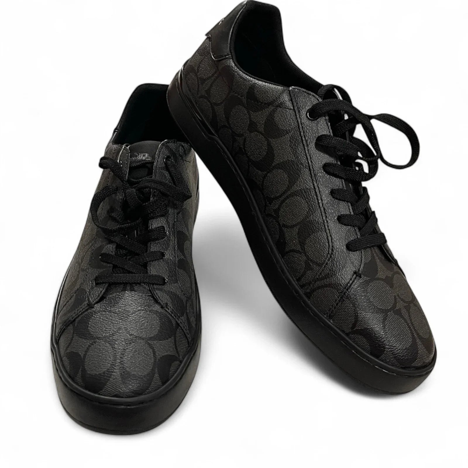 Mens COACH Signature Clip Low Sneakers Black Charcoal Size 13 - Trendiez U ♥ 