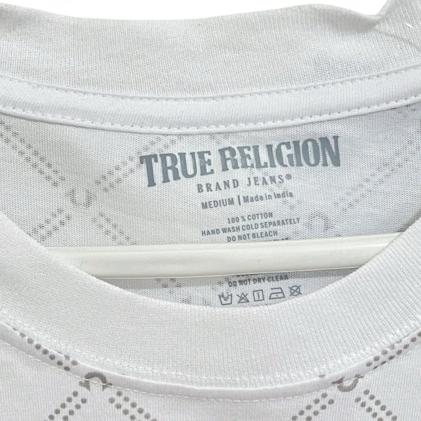 MENS LARGE WHITE/GREEN BLINGED LOGO TRUE RELIGION T-SHIRT - NWT - Trendiez U ♥ 