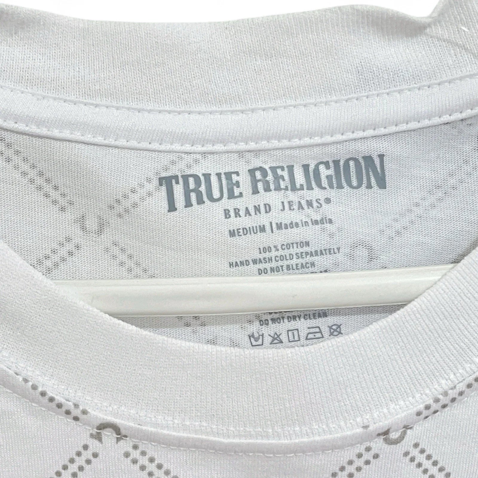 MENS LARGE WHITE/GREEN BLINGED LOGO TRUE RELIGION T-SHIRT - NWT - Trendiez U ♥ 