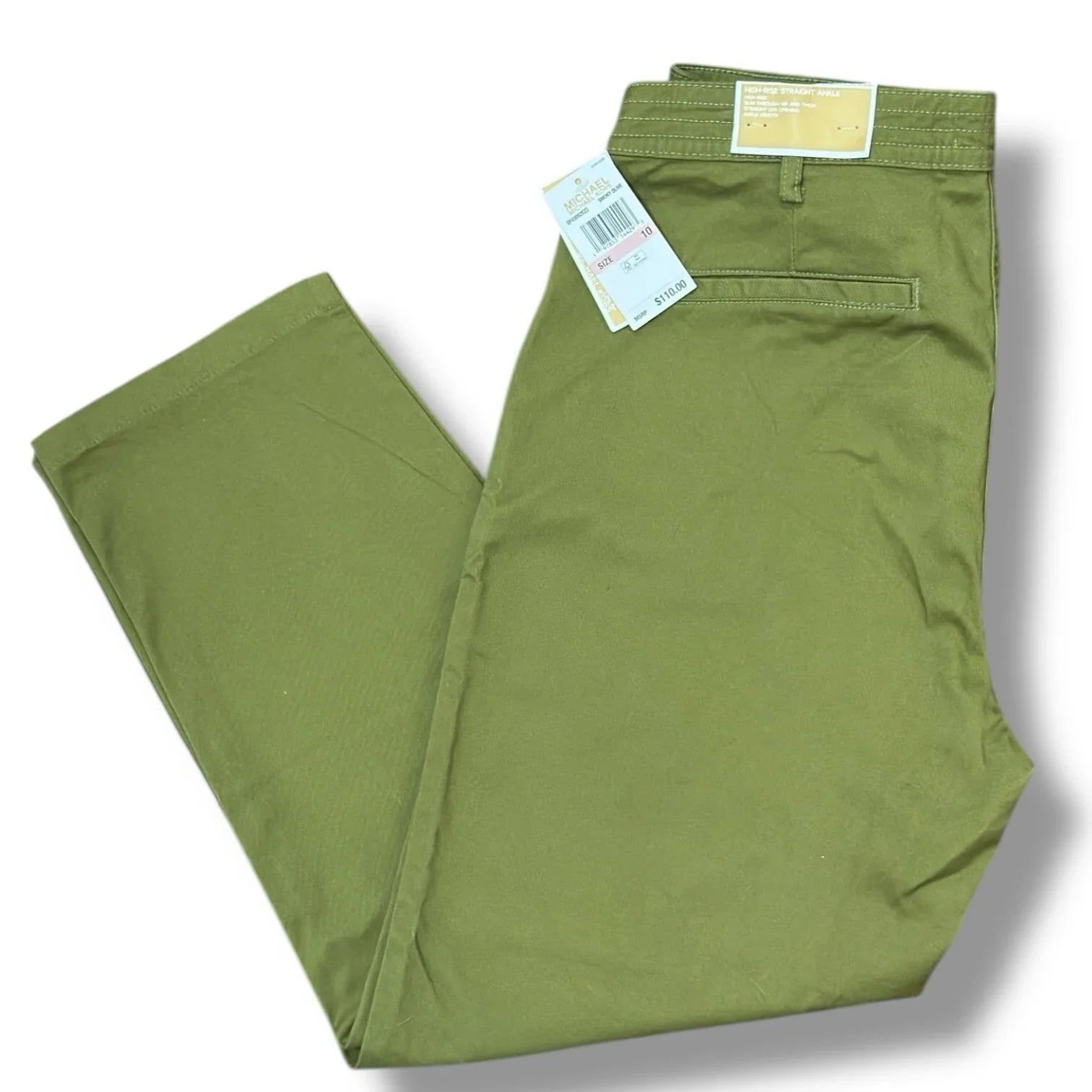 Michael Kors Women's High Rise Straight Ankle Pants Smoky Olive Sz 10 - Trendiez U ♥ 