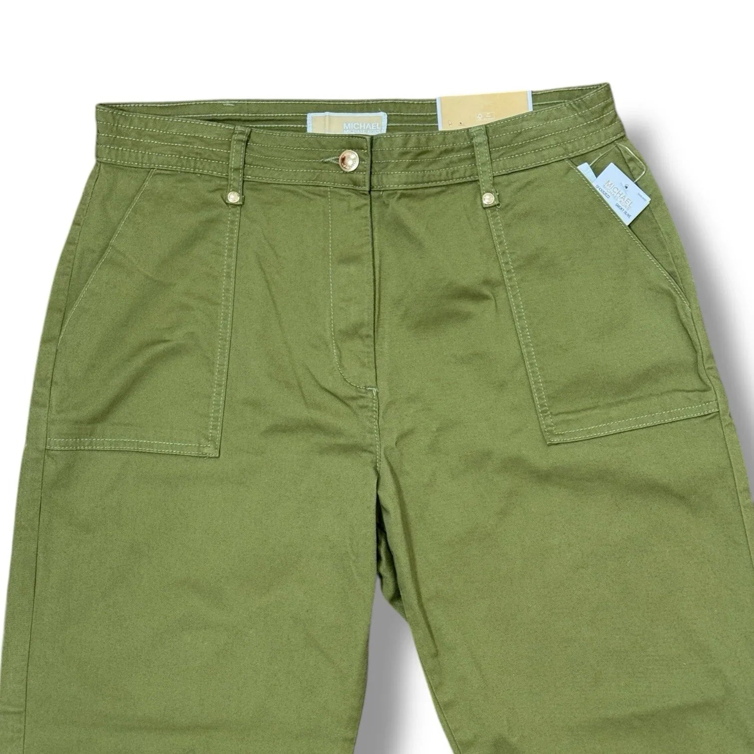 Michael Kors Women's High Rise Straight Ankle Pants Smoky Olive Sz 10 - Trendiez U ♥ 