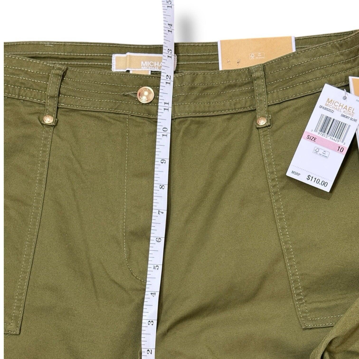 Michael Kors Women's High Rise Straight Ankle Pants Smoky Olive Sz 10 - Trendiez U ♥ 