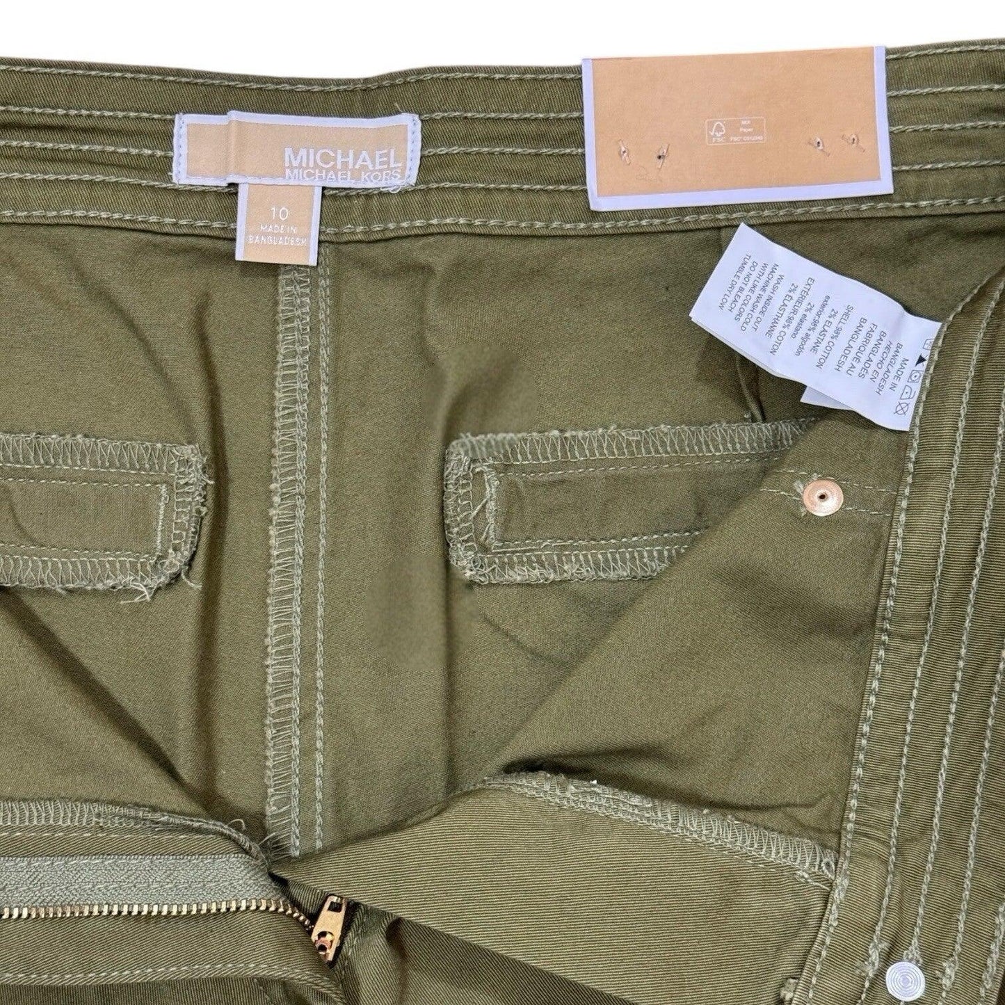 Michael Kors Women's High Rise Straight Ankle Pants Smoky Olive Sz 10 - Trendiez U ♥ 