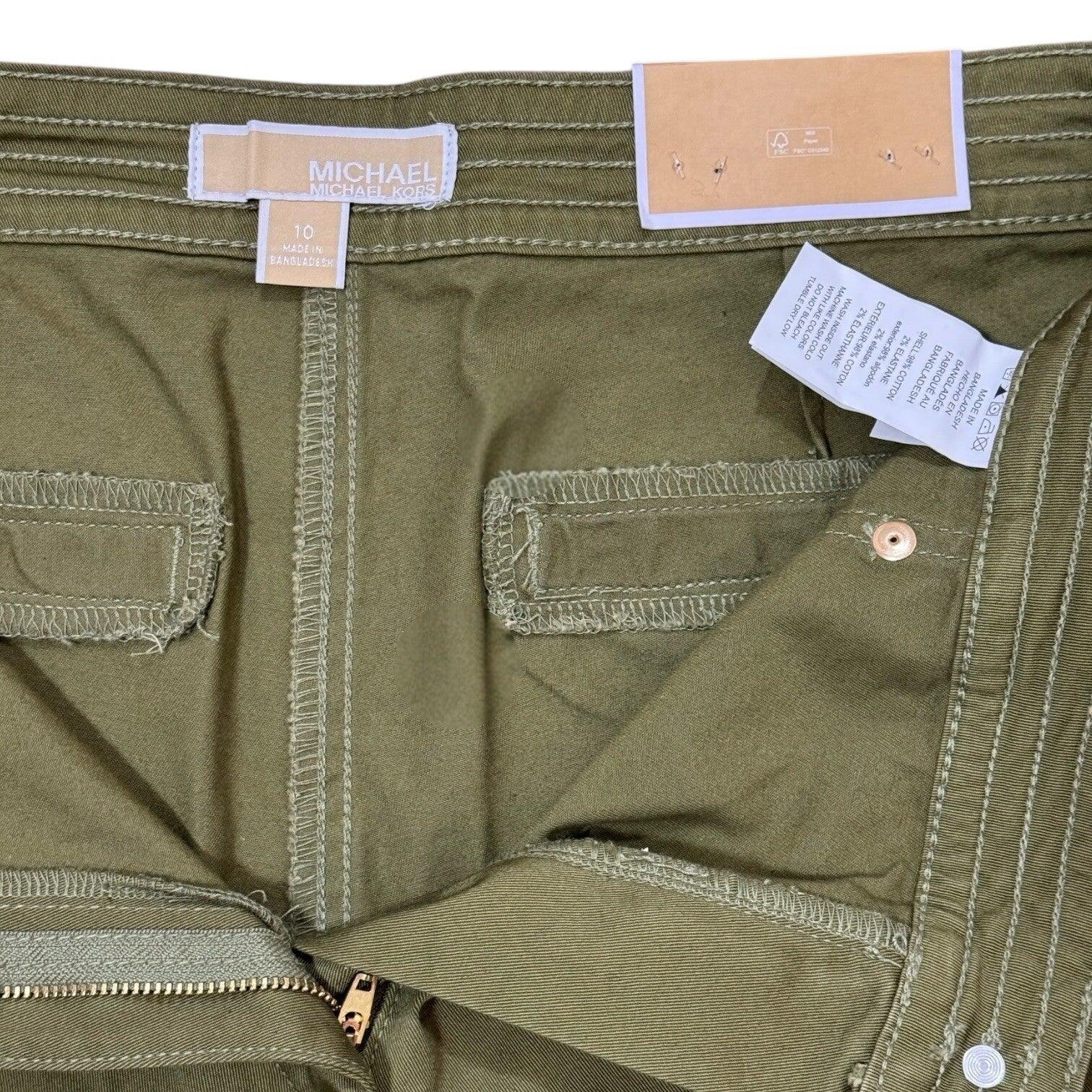 Michael Kors Women's High Rise Straight Ankle Pants Smoky Olive Sz 10 - Trendiez U ♥ 