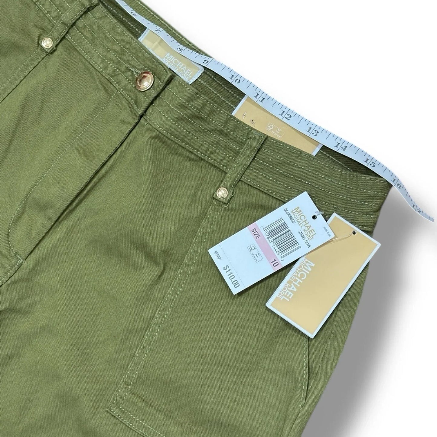 Michael Kors Women's High Rise Straight Ankle Pants Smoky Olive Sz 10 - Trendiez U ♥ 