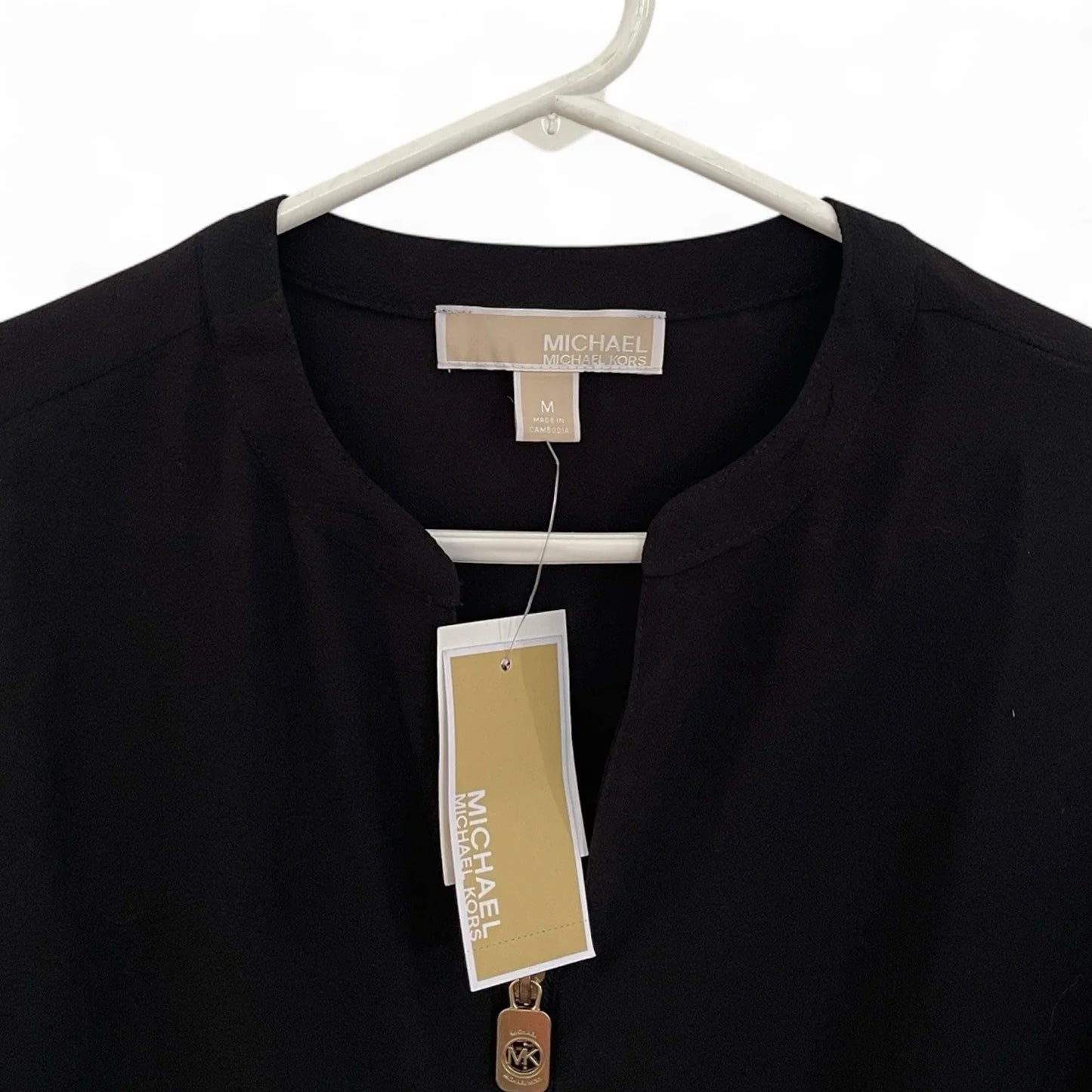 Michael Kors Zip Front Long Sleeve Blouse Size M Elegant Classic - Trendiez U ♥ 