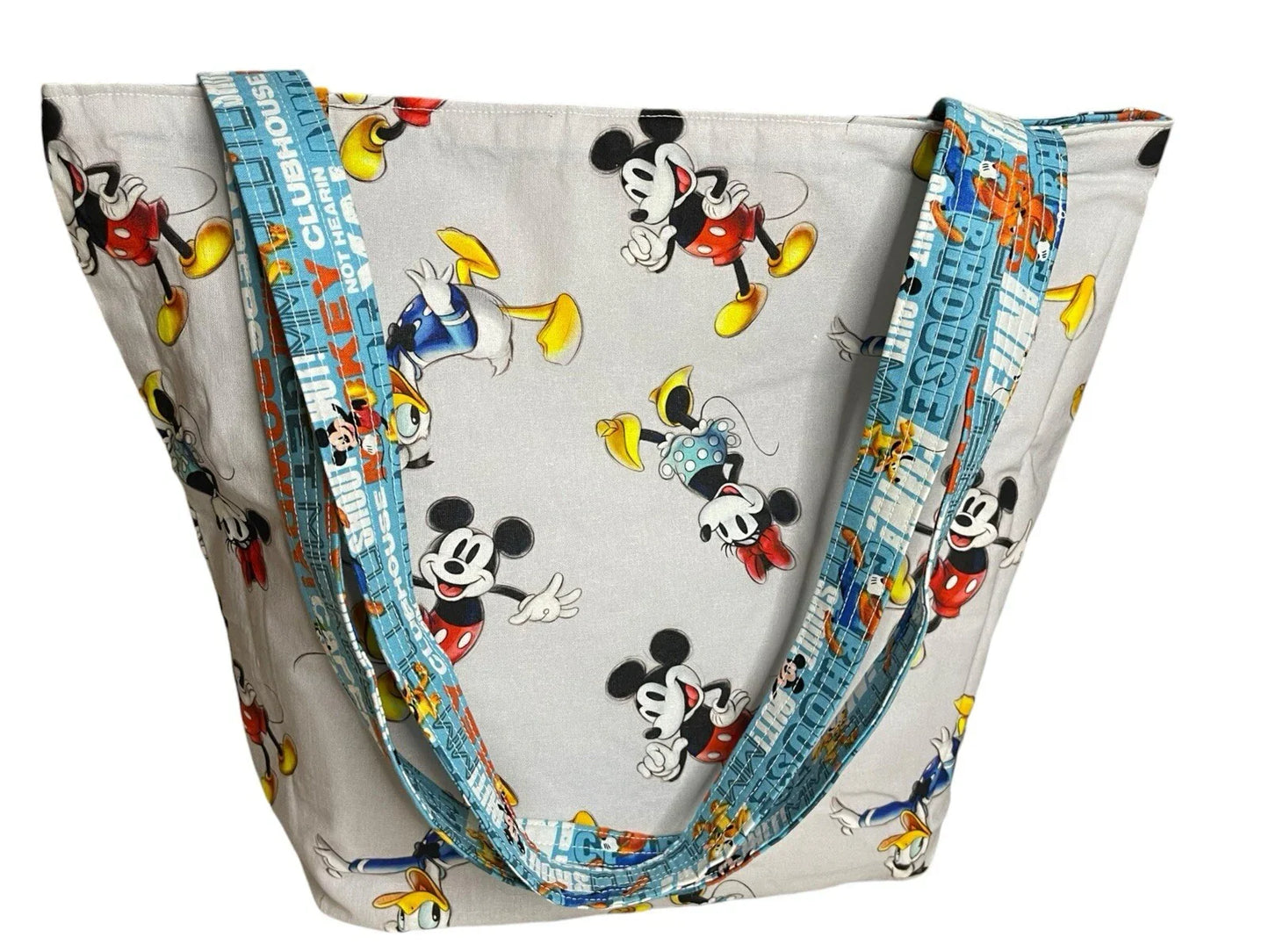 MICKEY CLUBHOUSE REVERSIBLE HANDMADE TOTE/ DIAPER Bag 🌱Eco-Friendly 100% Cotton - Trendiez U ♥ 