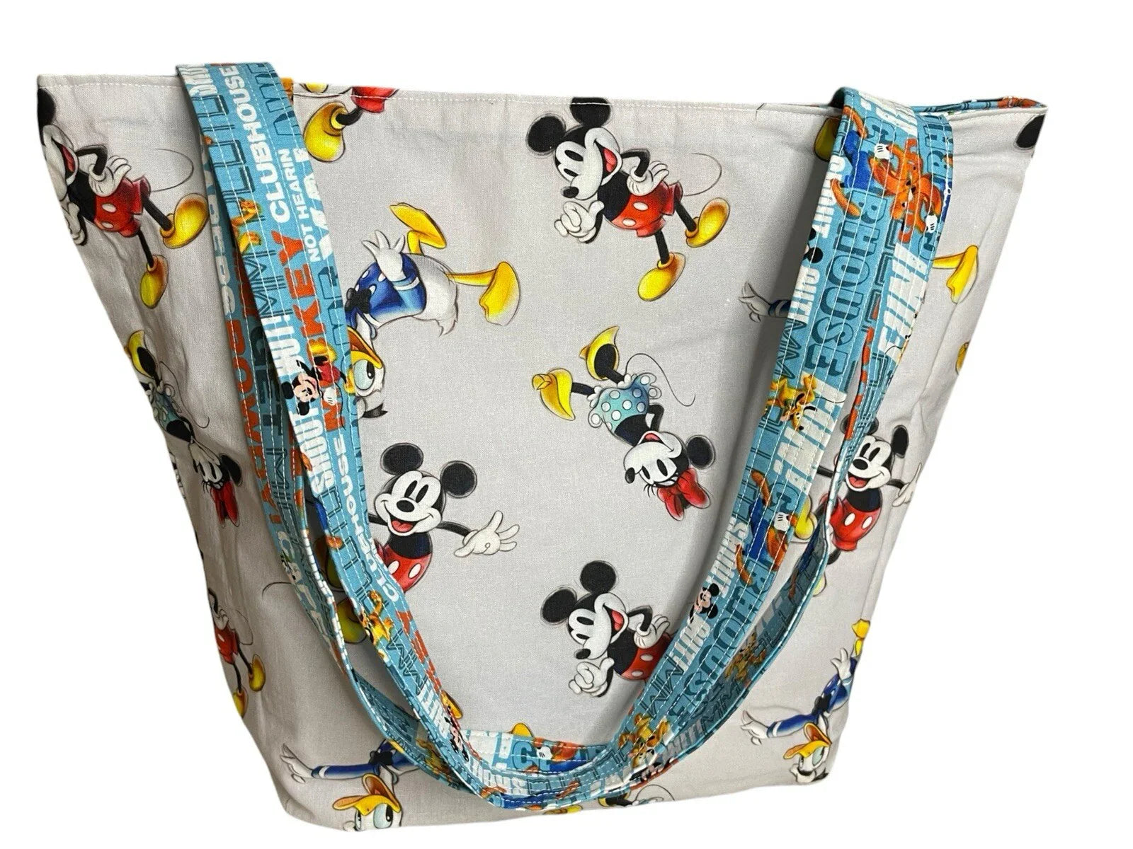 MICKEY CLUBHOUSE REVERSIBLE HANDMADE TOTE/ DIAPER Bag 🌱Eco-Friendly 100% Cotton - Trendiez U ♥ 