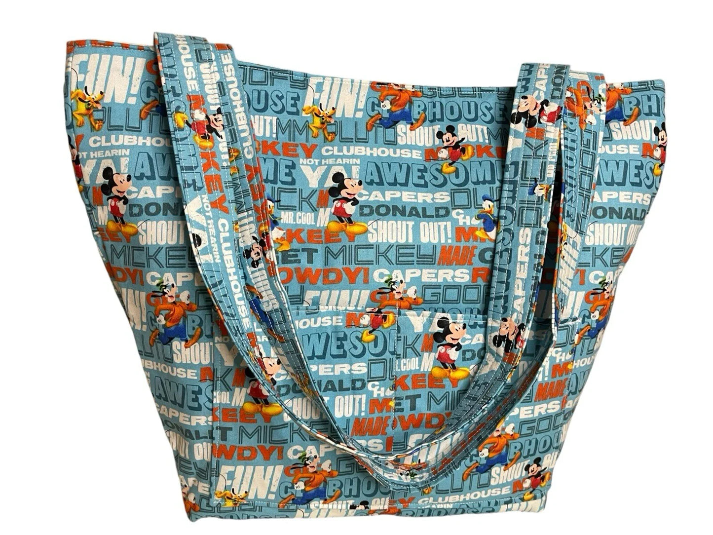 MICKEY CLUBHOUSE REVERSIBLE HANDMADE TOTE/ DIAPER Bag 🌱Eco-Friendly 100% Cotton - Trendiez U ♥ 