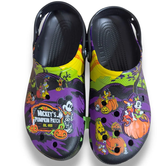 Top view of Mickey and friends Halloween Crocs