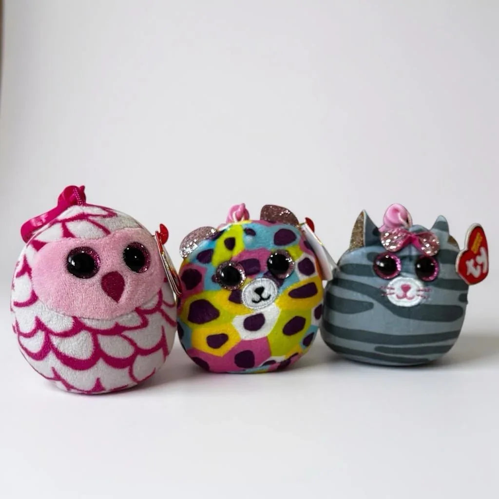 Mini Ty Squishy Beanies Plush Clip On Keychain 3" Cat, Owl, Bear - Trendiez U ♥ 