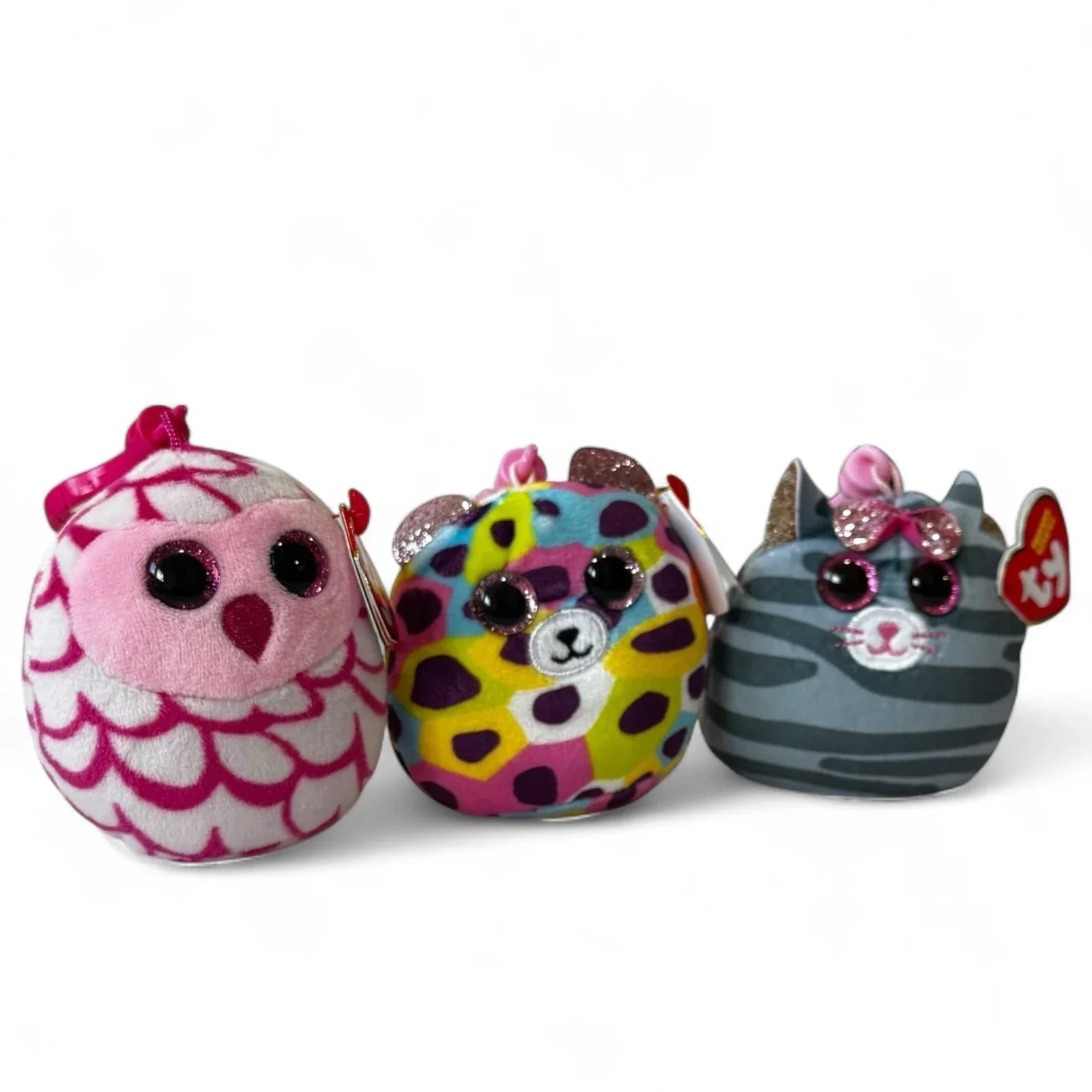 Mini Ty Squishy Beanies Plush Clip On Keychain 3" Cat, Owl, Bear - Trendiez U ♥ 