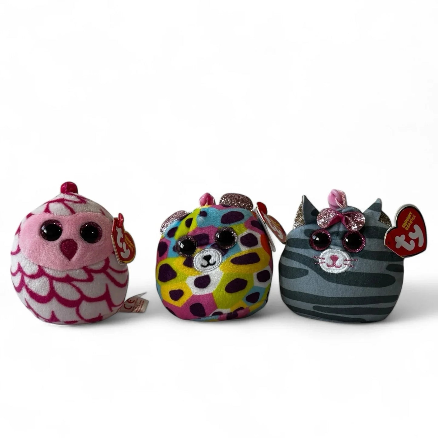 Mini Ty Squishy Beanies Plush Clip On Keychain 3" Cat, Owl, Bear - Trendiez U ♥ 