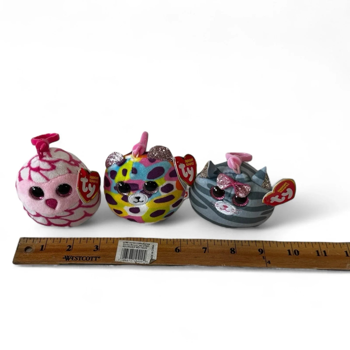 Mini Ty Squishy Beanies Plush Clip On Keychain 3" Cat, Owl, Bear - Trendiez U ♥ 
