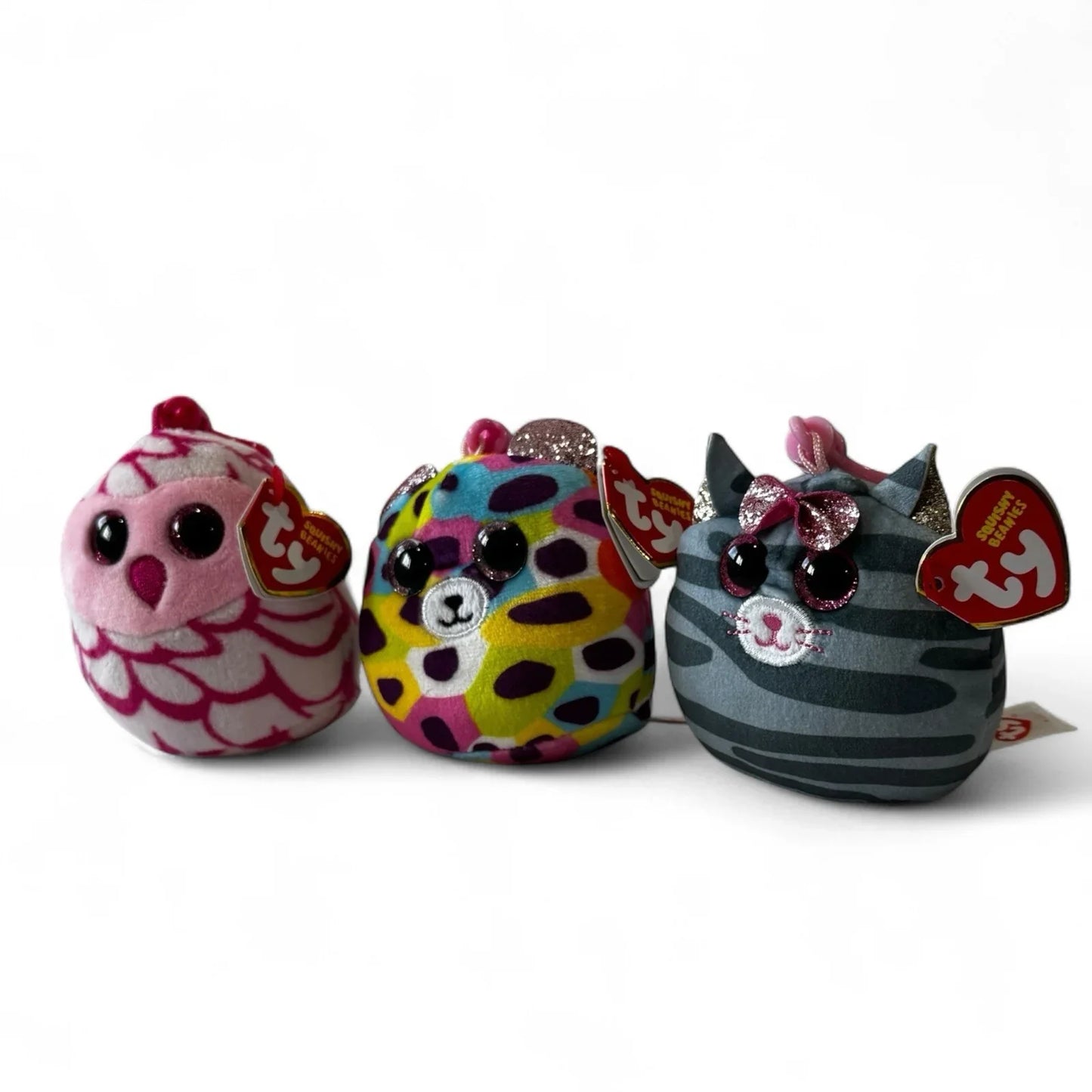 Mini Ty Squishy Beanies Plush Clip On Keychain 3" Cat, Owl, Bear - Trendiez U ♥ 