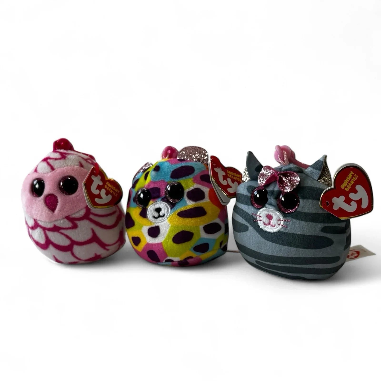Mini Ty Squishy Beanies Plush Clip On Keychain 3" Cat, Owl, Bear - Trendiez U ♥ 