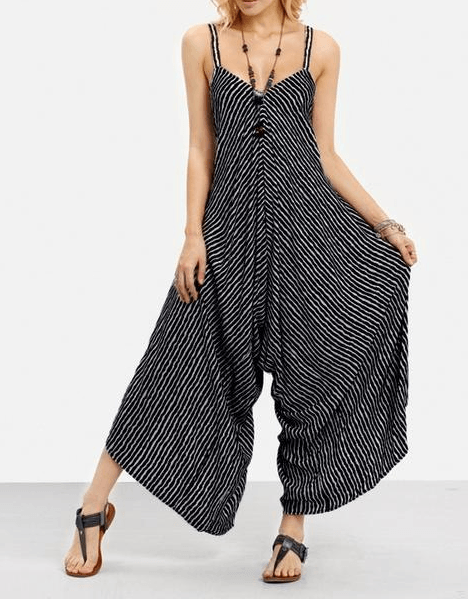 Monochrome Mirage Harem Jumpsuit - Trendiez U ♥ 