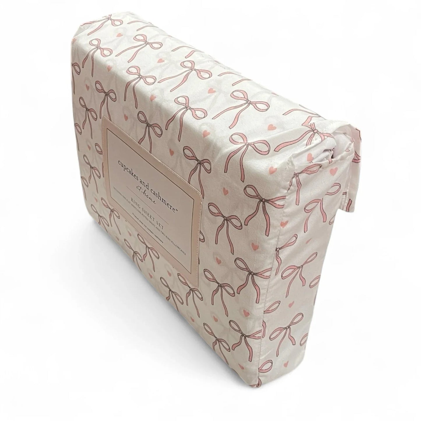NEW Cupcakes & Cashmere KING Sheet Set Coquette Bows Hearts Love - Trendiez U ♥ 