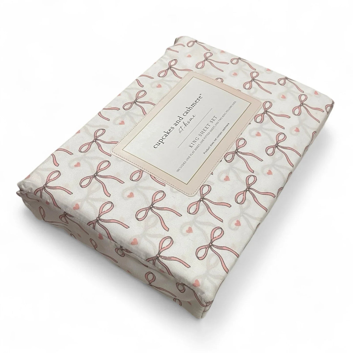 NEW Cupcakes & Cashmere KING Sheet Set Coquette Bows Hearts Love - Trendiez U ♥ 