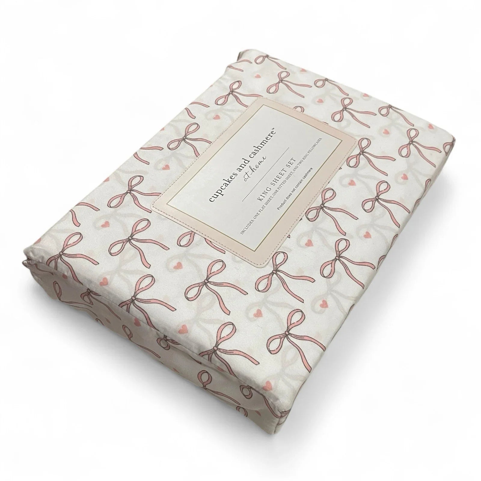 NEW Cupcakes & Cashmere KING Sheet Set Coquette Bows Hearts Love - Trendiez U ♥ 