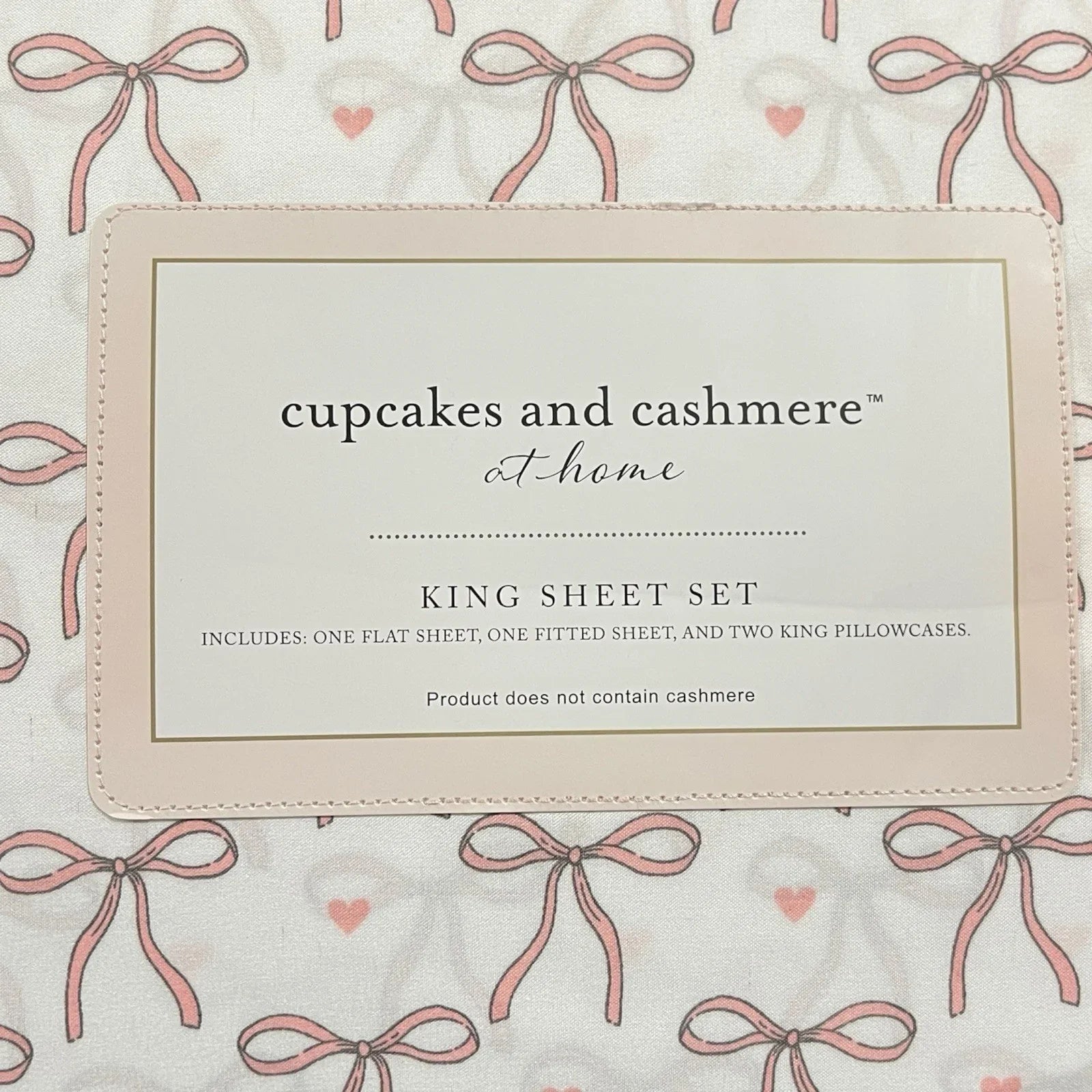 NEW Cupcakes & Cashmere KING Sheet Set Coquette Bows Hearts Love - Trendiez U ♥ 