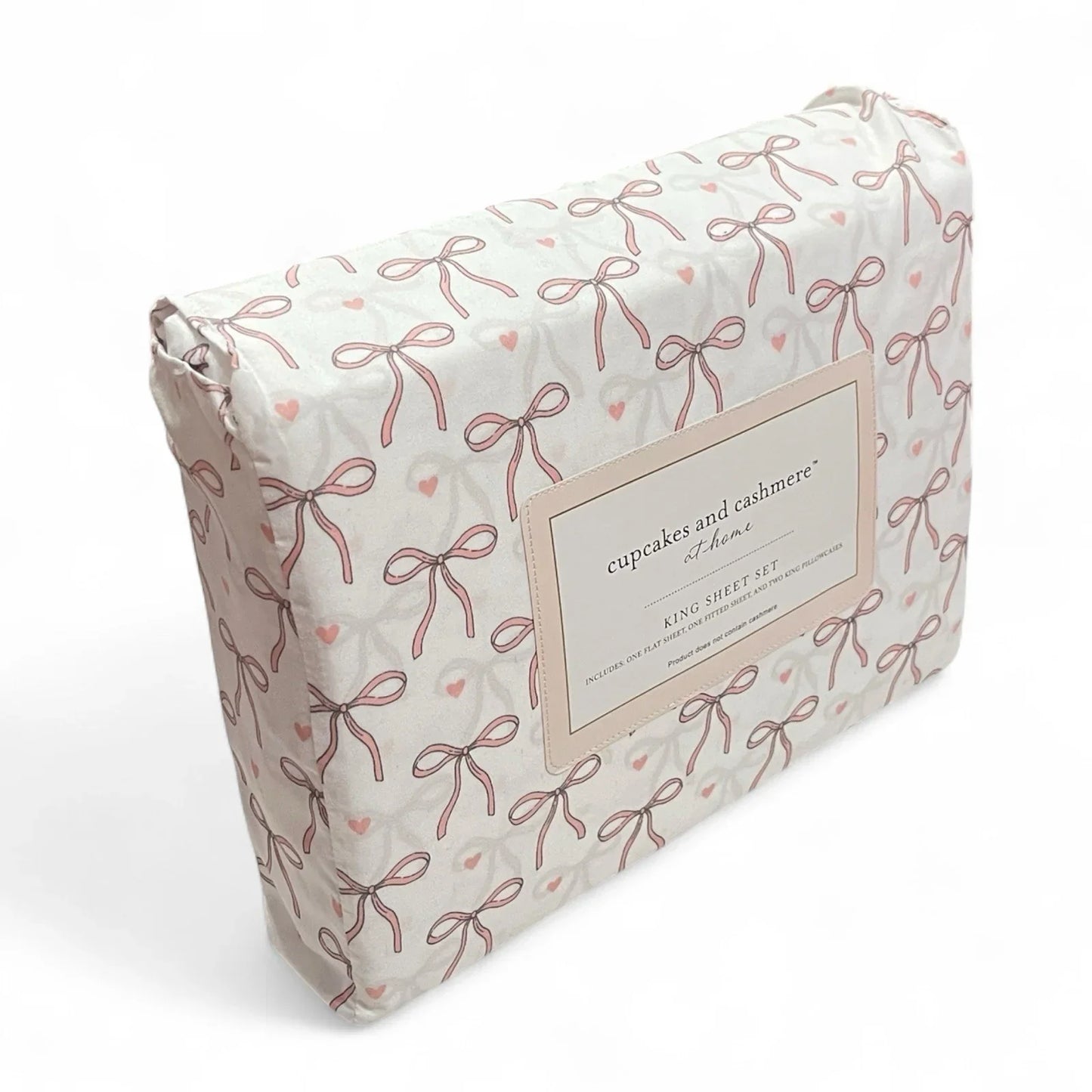 NEW Cupcakes & Cashmere KING Sheet Set Coquette Bows Hearts Love - Trendiez U ♥ 