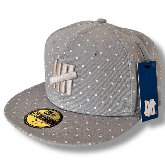 New Era x Undefeated Fitted Hat – Gray Polka Dot, Flat Brim, Size 7 1/4 - Trendiez U ♥ 