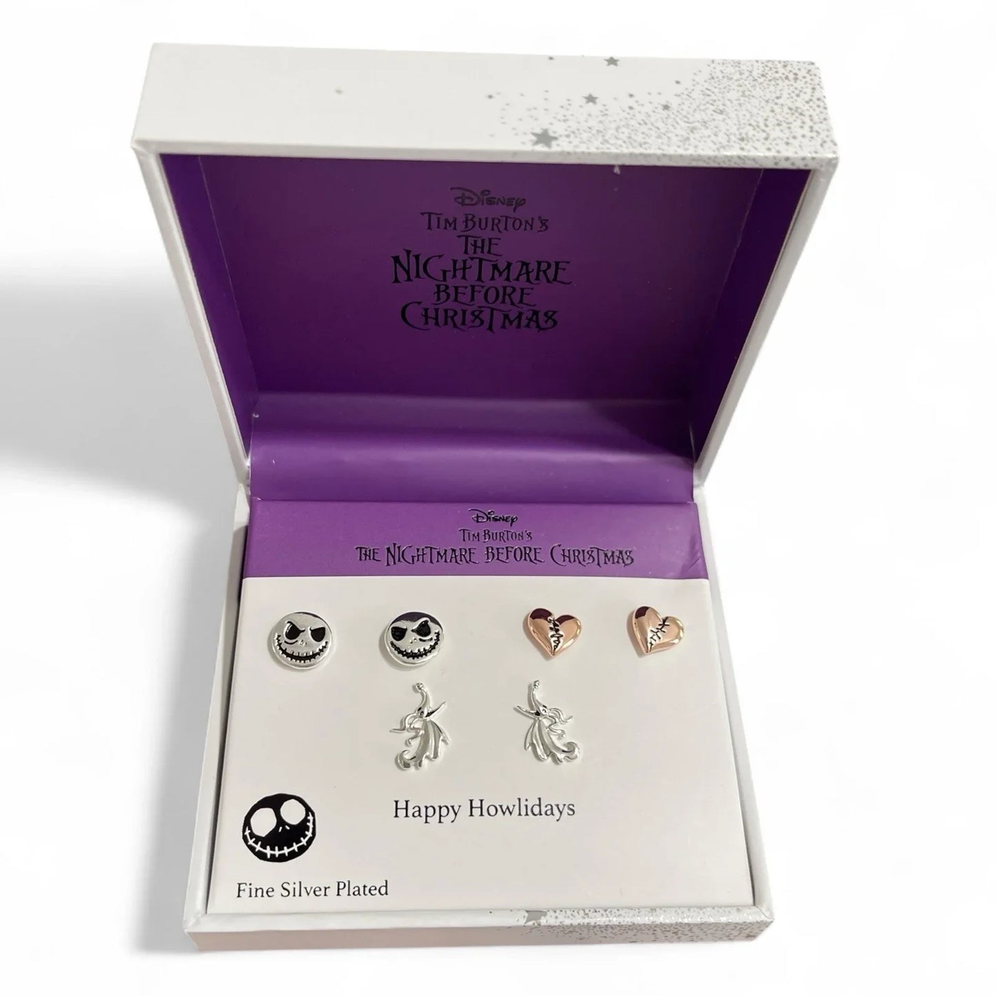 NEW Nightmare Before Christmas Fine Silver Plated Earring Set Jack & Sally 🆓📦 - Trendiez U ♥ 