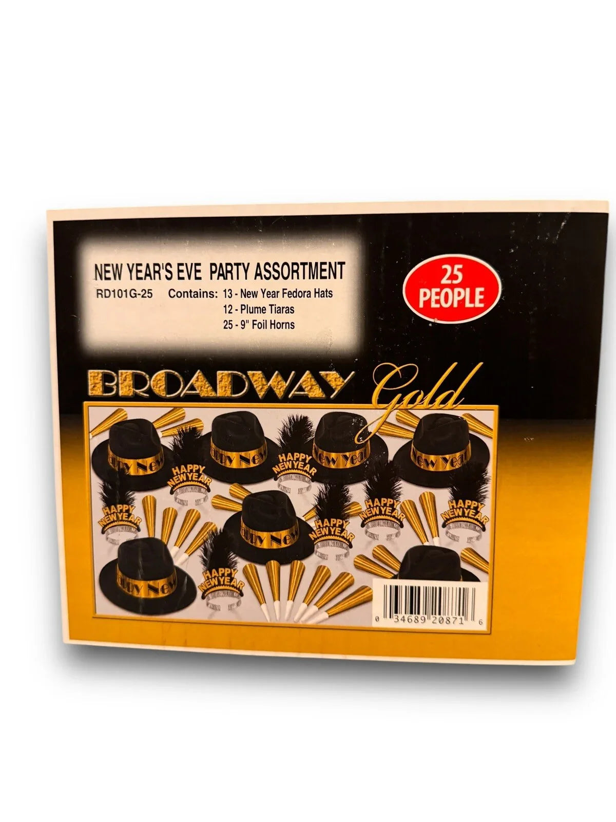 New Year’s Eve Broadway Gold Party Supplies 25 Ppl Party Assortment Hats Horns - Trendiez U ♥ 
