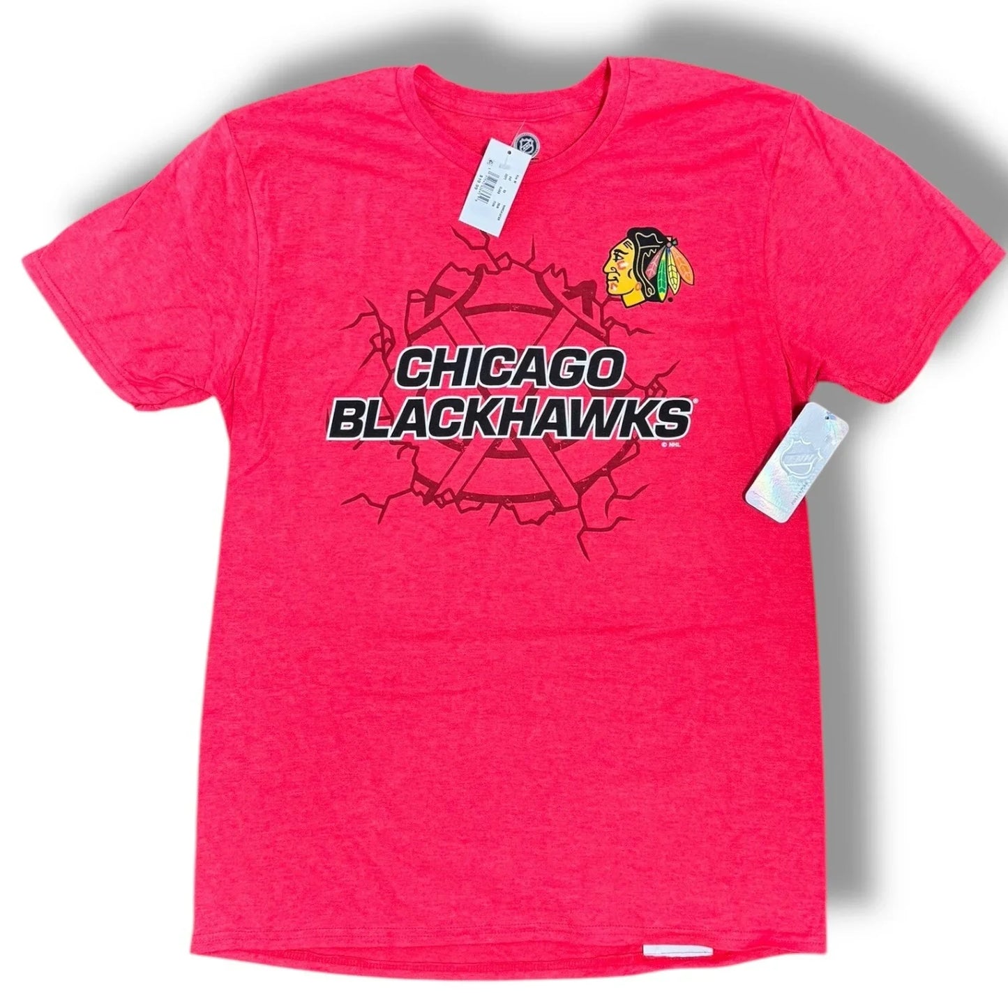 NHL Chicago Blackhawks Red Black Hockey Sports T-shirt Men’s Athletic Medium - Trendiez U ♥ 