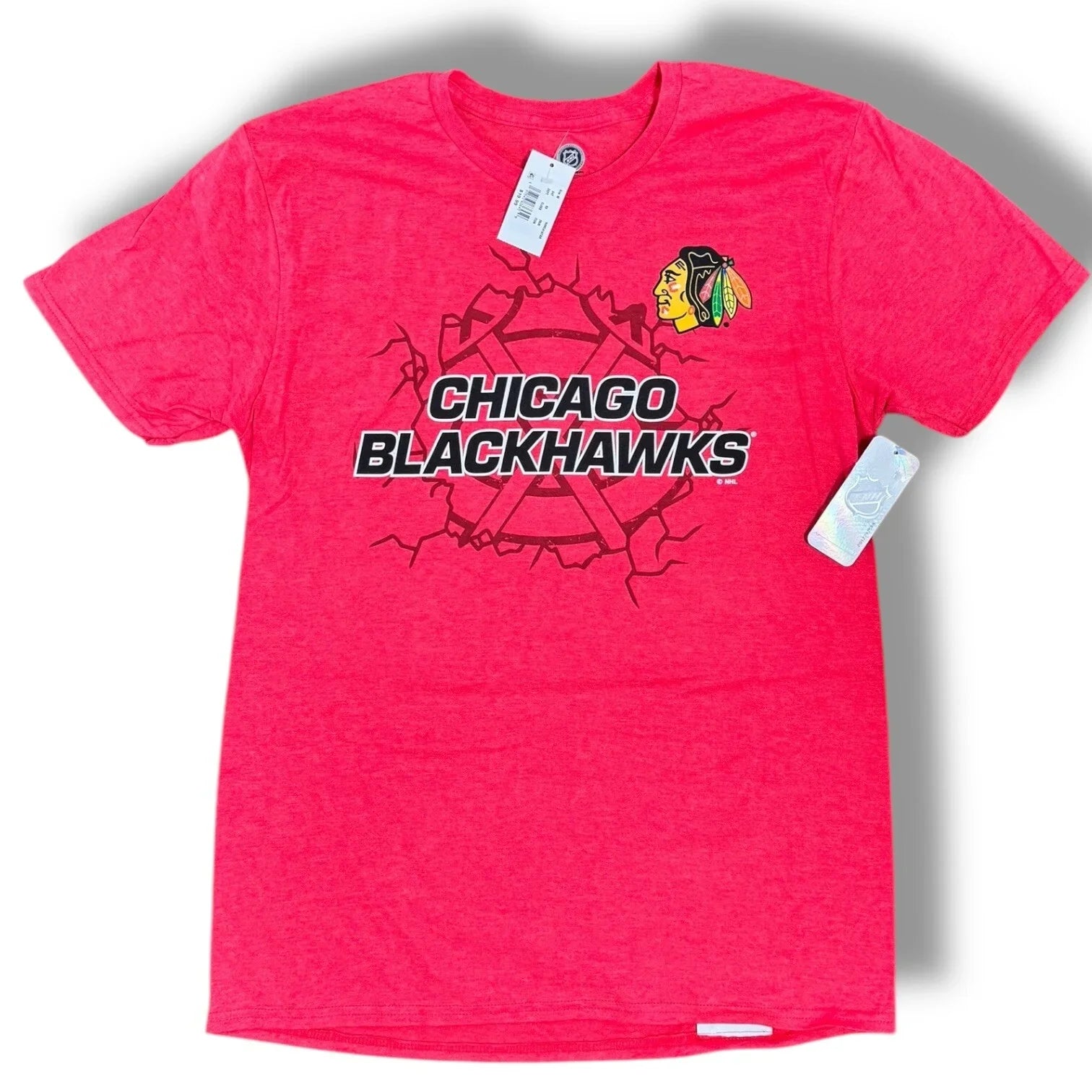 NHL Chicago Blackhawks Red Black Hockey Sports T-shirt Men’s Athletic Medium - Trendiez U ♥ 