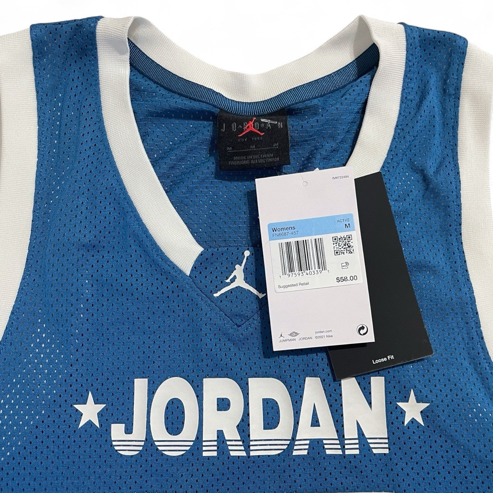 Nike Air Jordan 23 Women’s Jersey – Blue/White, Size M - Trendiez U ♥ 
