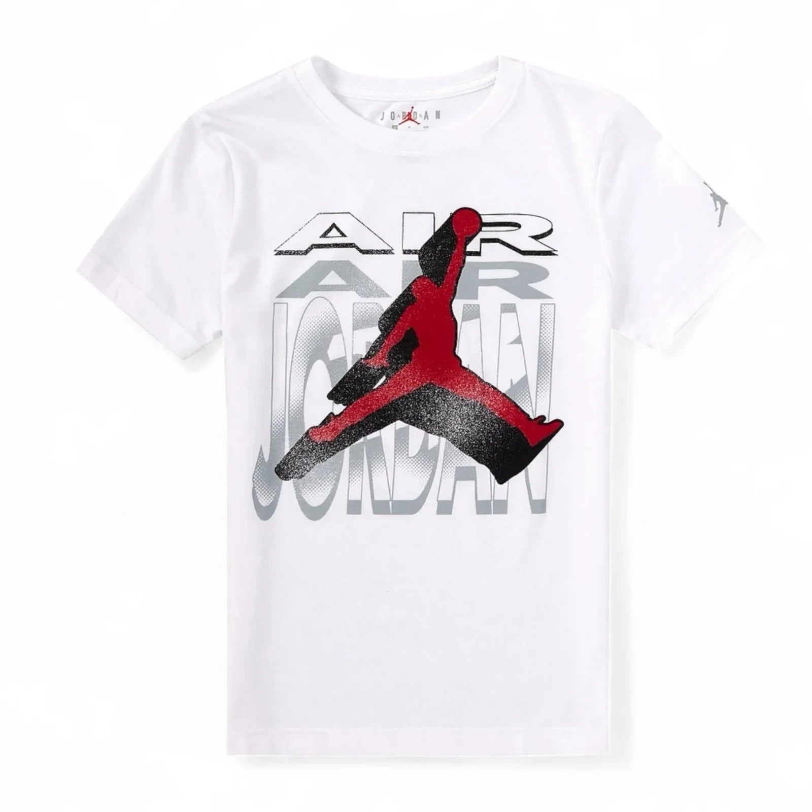 NIKE AIR JORDAN BOY'S 2 PC SET White SHORT SLEEVE GRAY MESH SHORTS - Trendiez U ♥ 