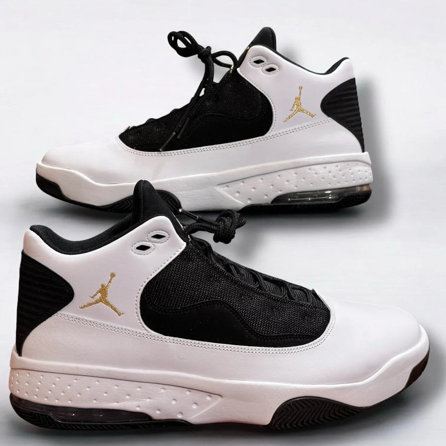 Nike Air Jordan Mens Max Aura 2 ''White Black Gold'' Basketball Shoes CK6636-107 - Trendiez U ♥ 