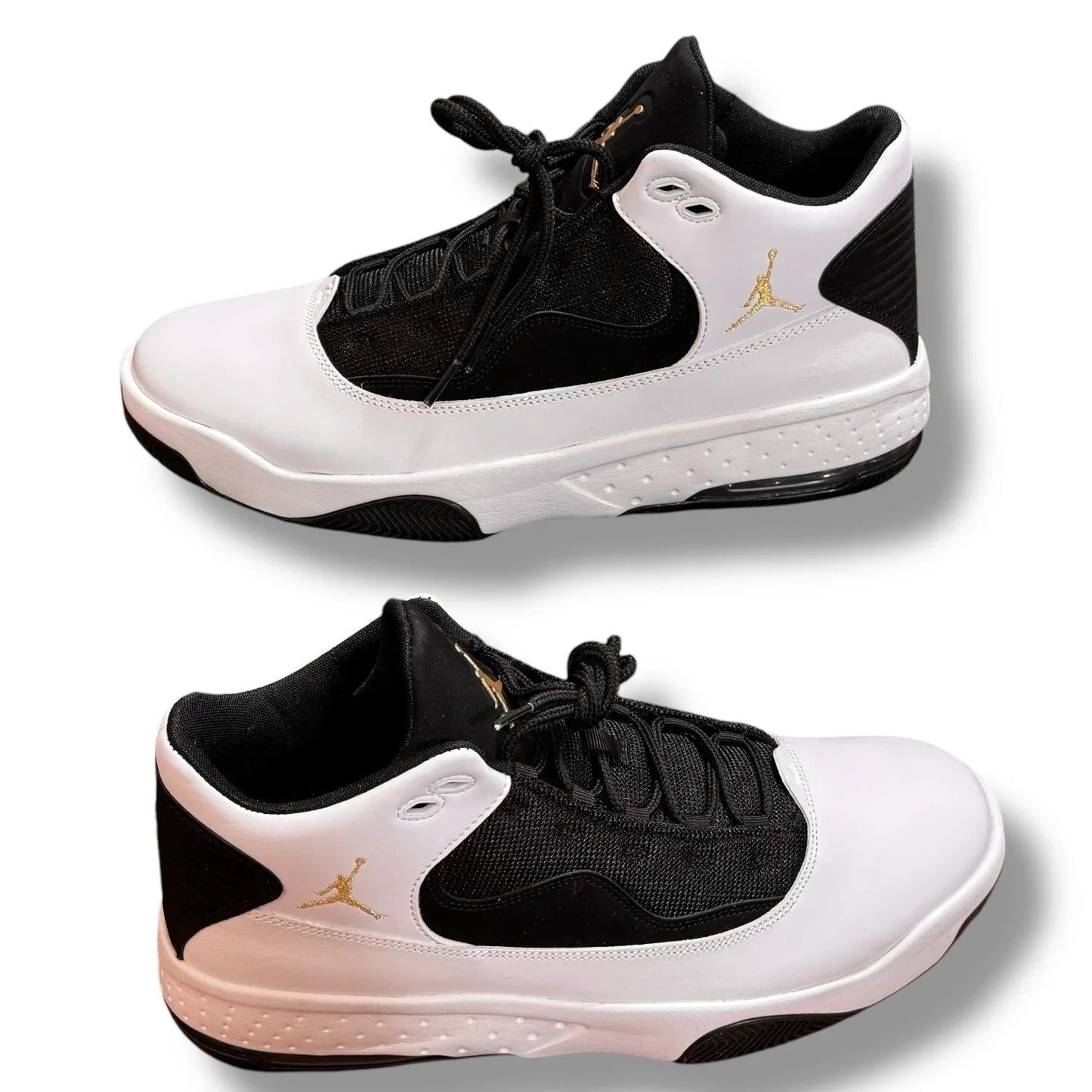 Nike Air Jordan Mens Max Aura 2 ''White Black Gold'' Basketball Shoes CK6636-107 - Trendiez U ♥ 
