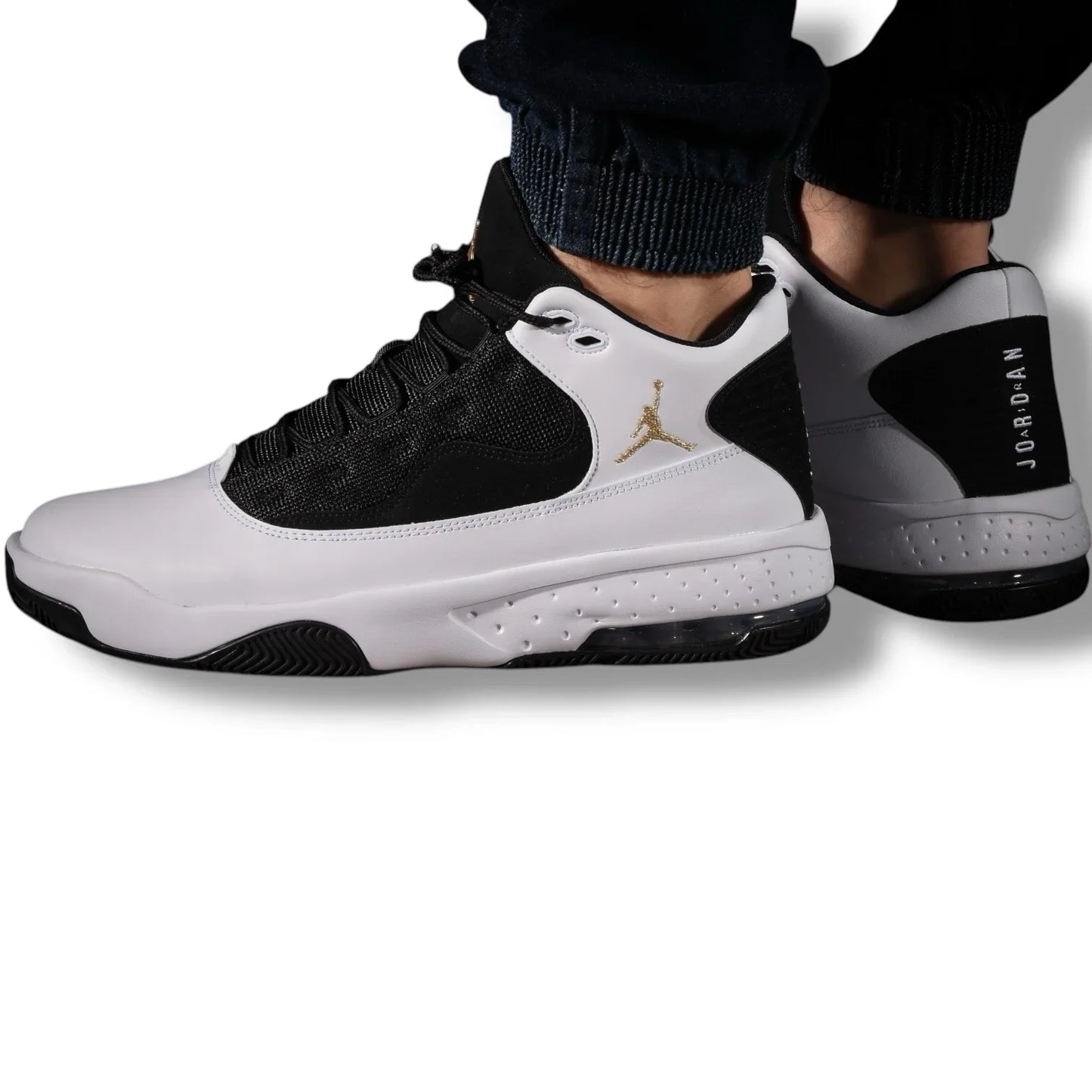 Nike Air Jordan Mens Max Aura 2 ''White Black Gold'' Basketball Shoes CK6636-107 - Trendiez U ♥ 