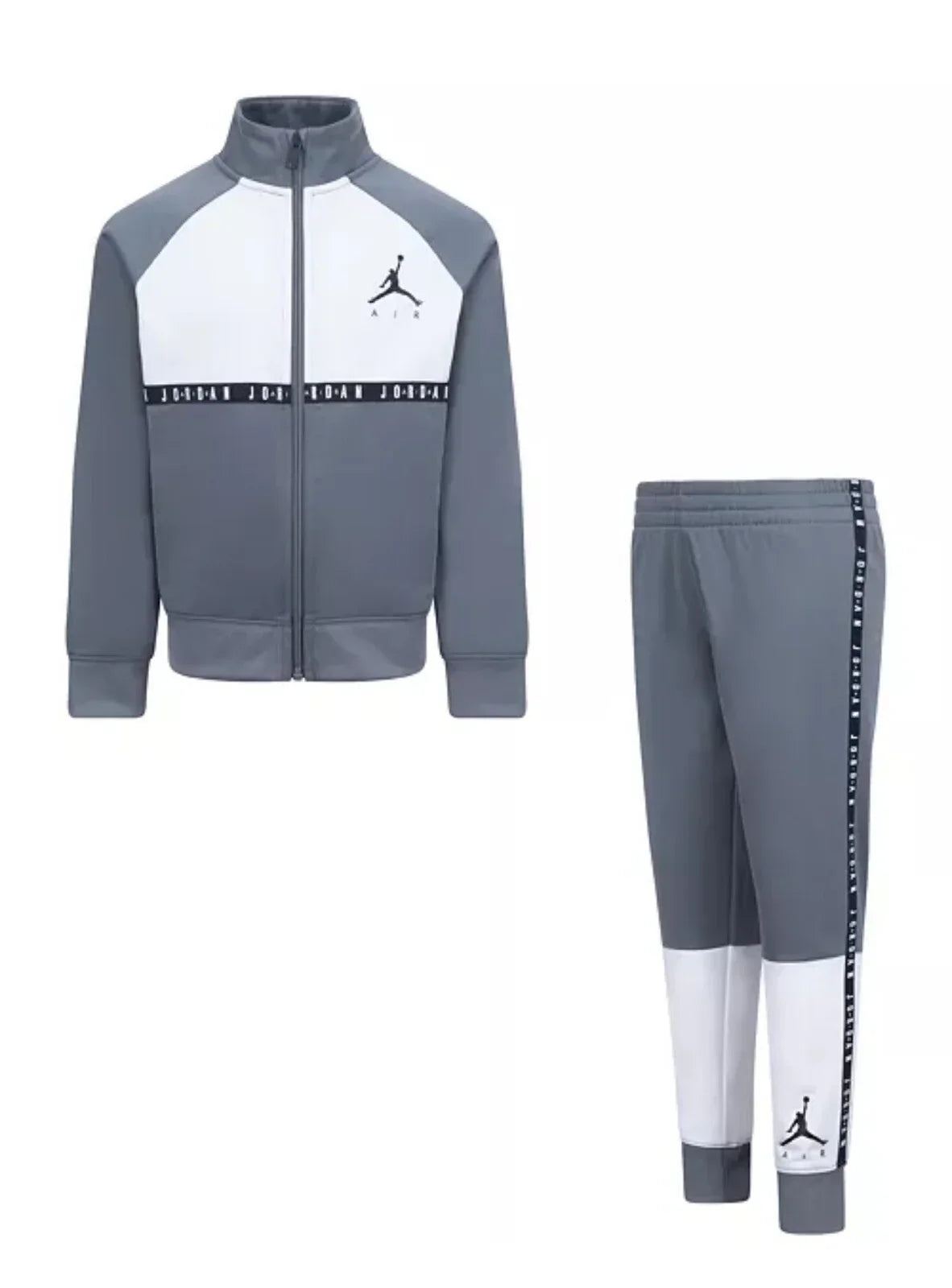 Nike Air Jordan Track Suit Kids Med 5-6yr 2Pc Sweatsuit Black Gray Jogging Suit - Trendiez U ♥ 