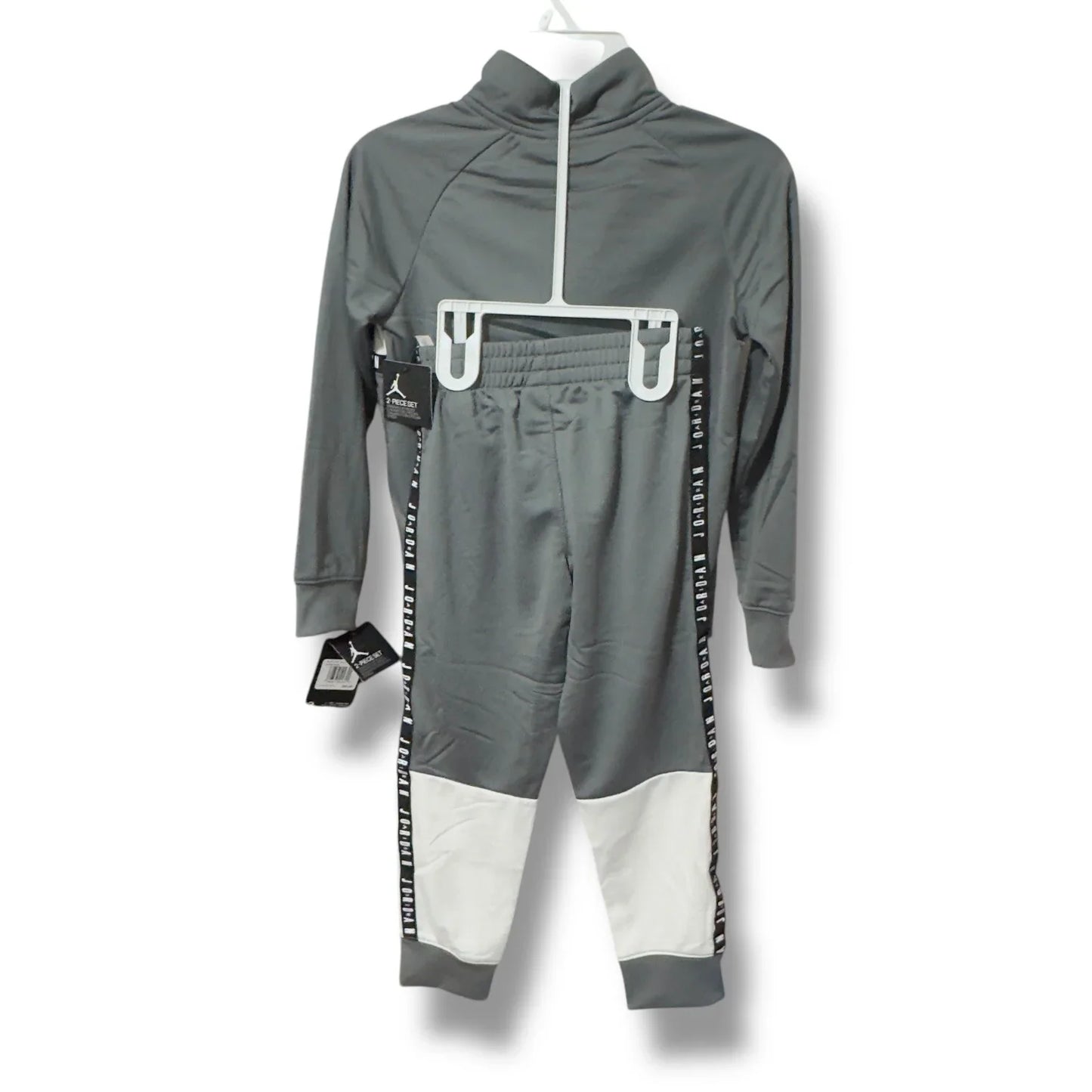 Nike Air Jordan Track Suit Kids Med 5-6yr 2Pc Sweatsuit Black Gray Jogging Suit - Trendiez U ♥ 