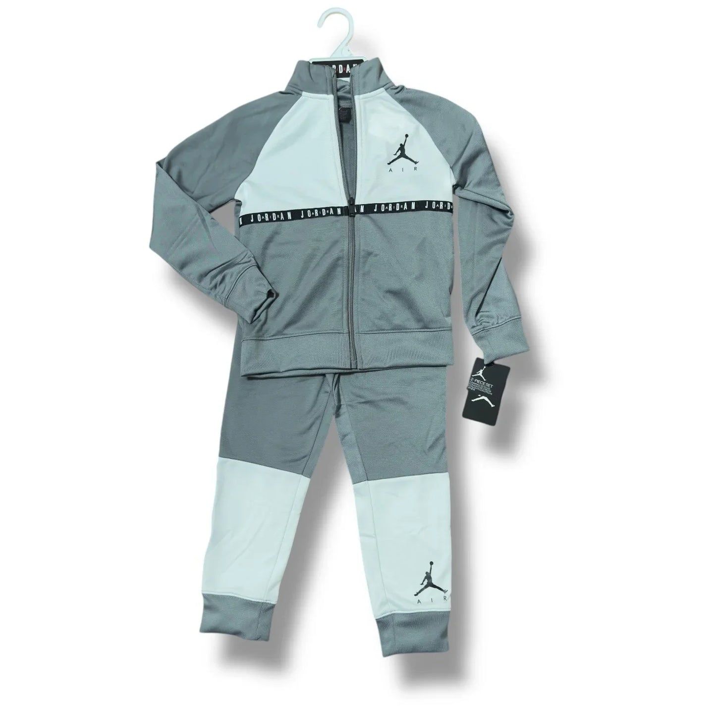Nike Air Jordan Track Suit Kids Med 5-6yr 2Pc Sweatsuit Black Gray Jogging Suit - Trendiez U ♥ 
