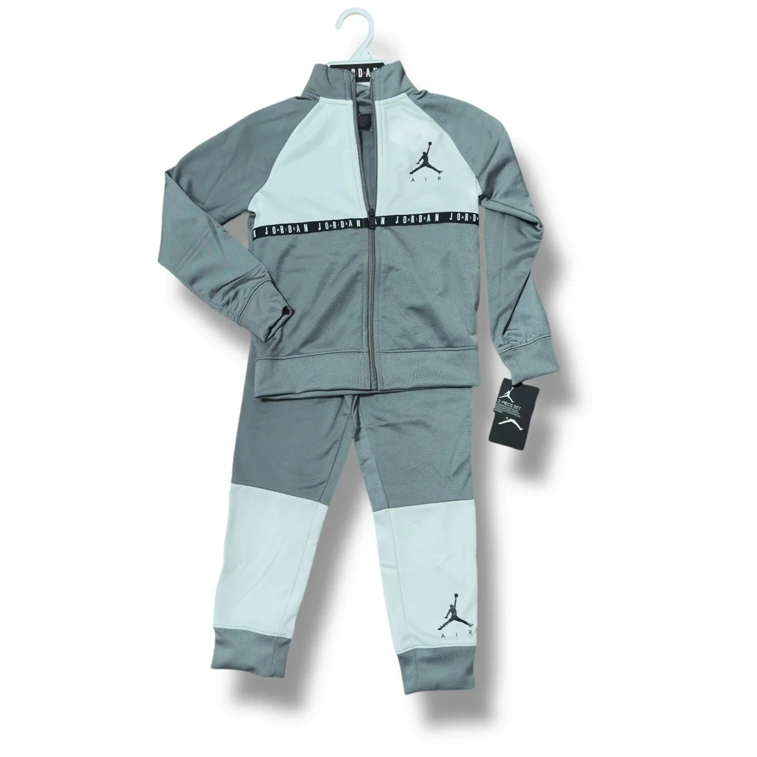 Nike Air Jordan Track Suit Kids Med 5-6yr 2Pc Sweatsuit Black Gray Jogging Suit - Trendiez U ♥ 