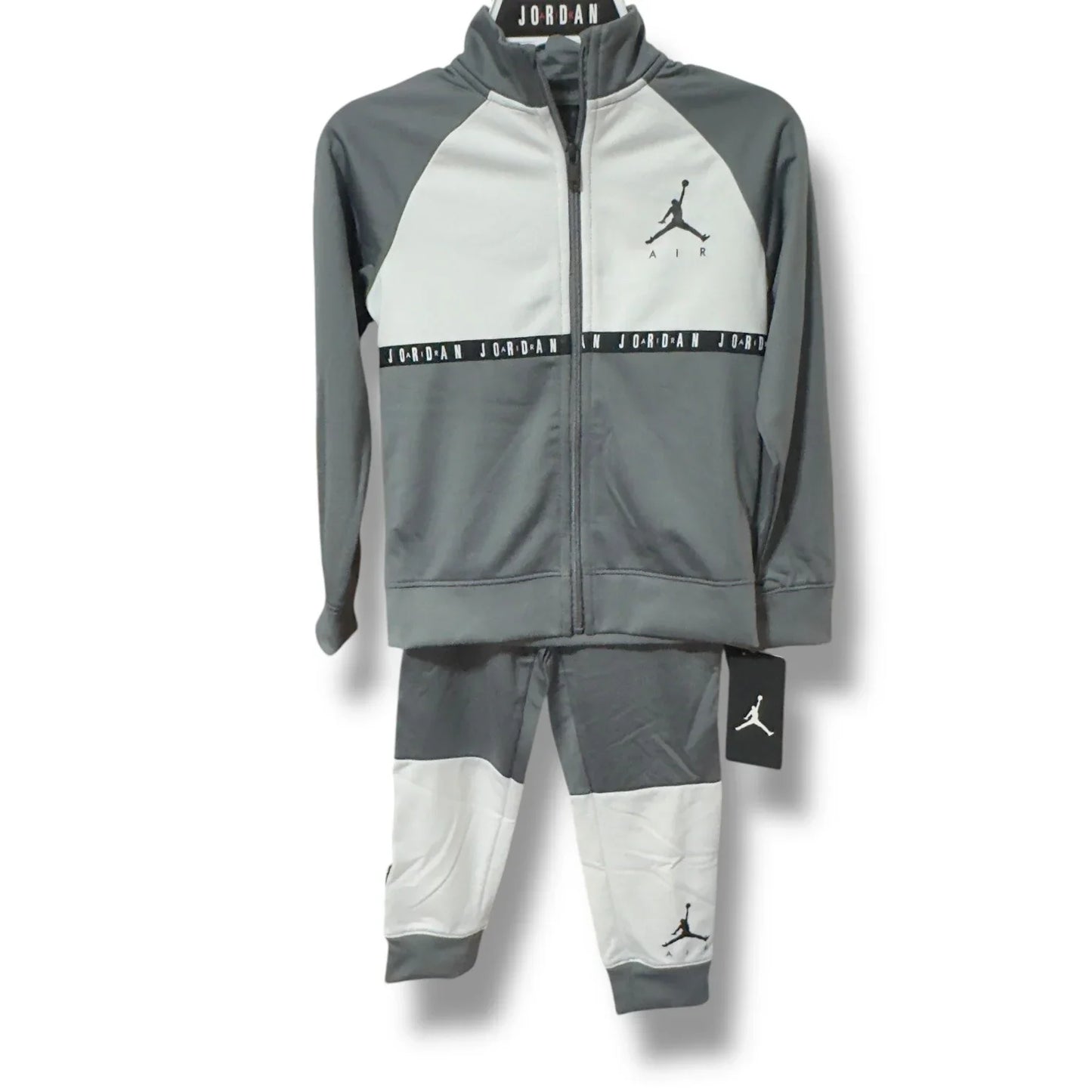 Nike Air Jordan Track Suit Kids Med 5-6yr 2Pc Sweatsuit Black Gray Jogging Suit - Trendiez U ♥ 