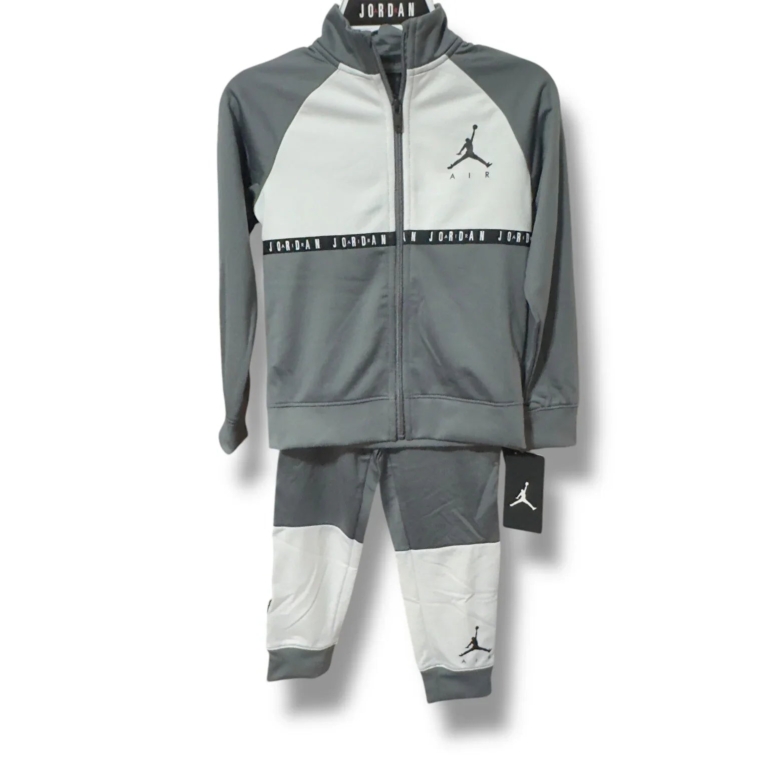 Nike Air Jordan Track Suit Kids Med 5-6yr 2Pc Sweatsuit Black Gray Jogging Suit - Trendiez U ♥ 