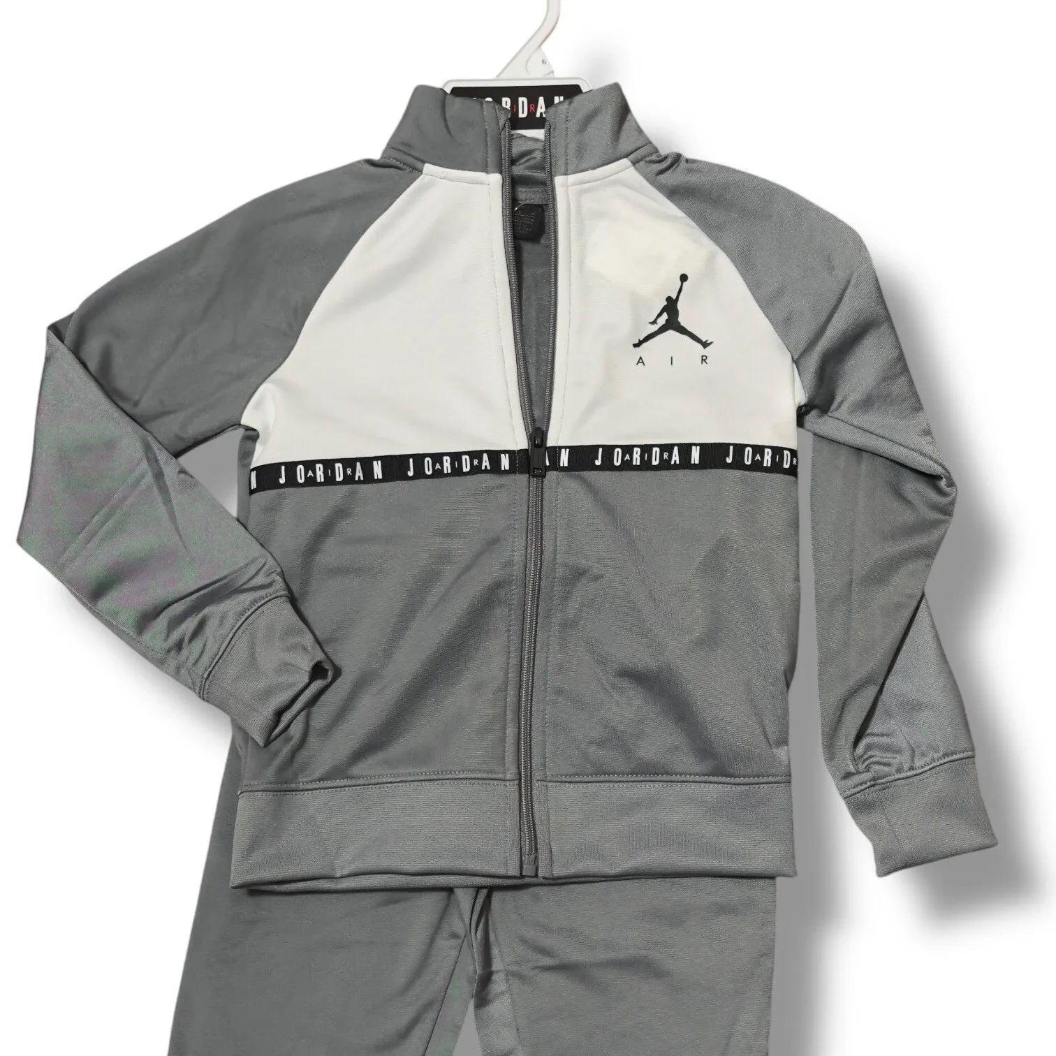 Nike Air Jordan Track Suit Kids Med 5-6yr 2Pc Sweatsuit Black Gray Jogging Suit - Trendiez U ♥ 