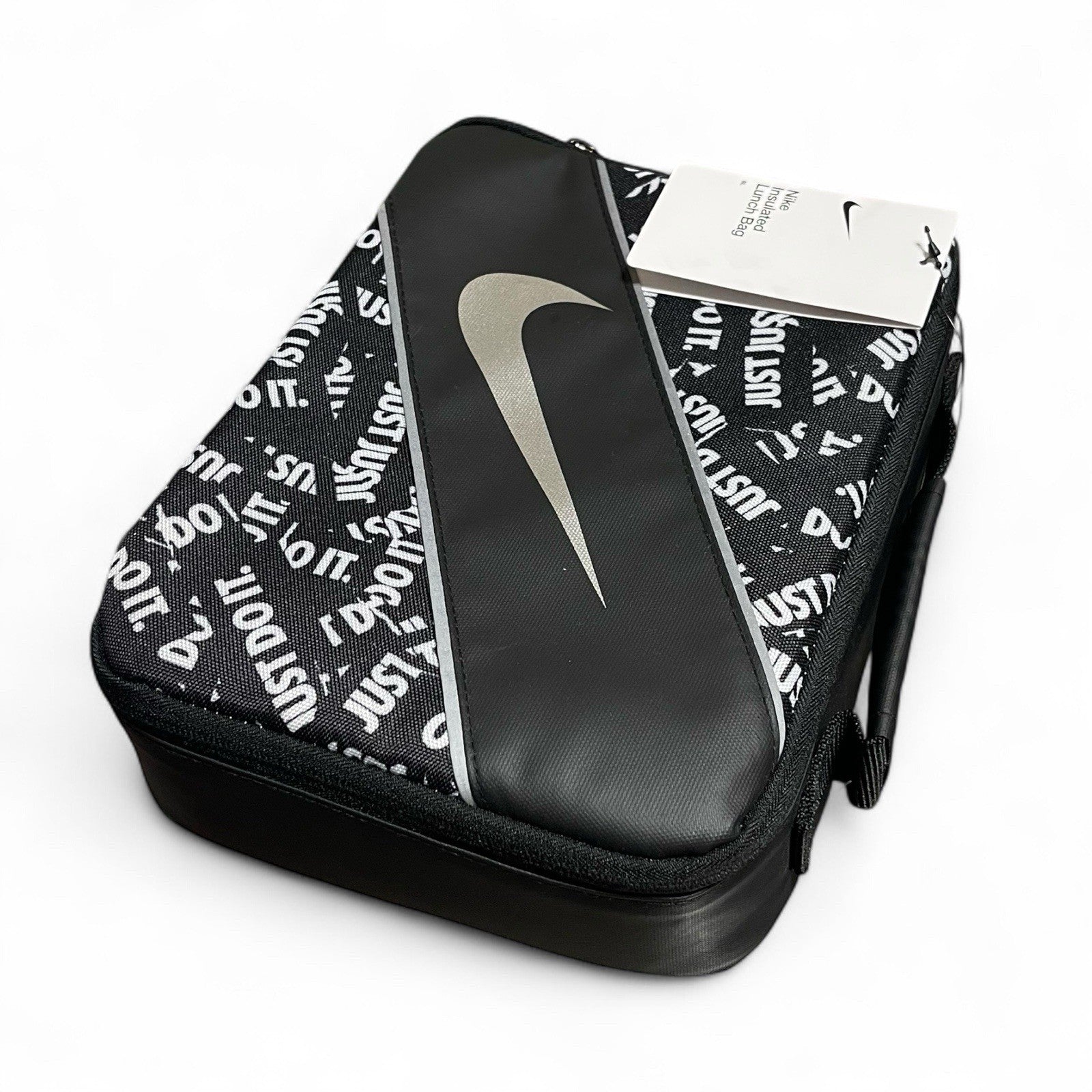Nike Insulated Lunch Bag Swoosh Silver and Black New Back to School - Trendiez U ♥ 